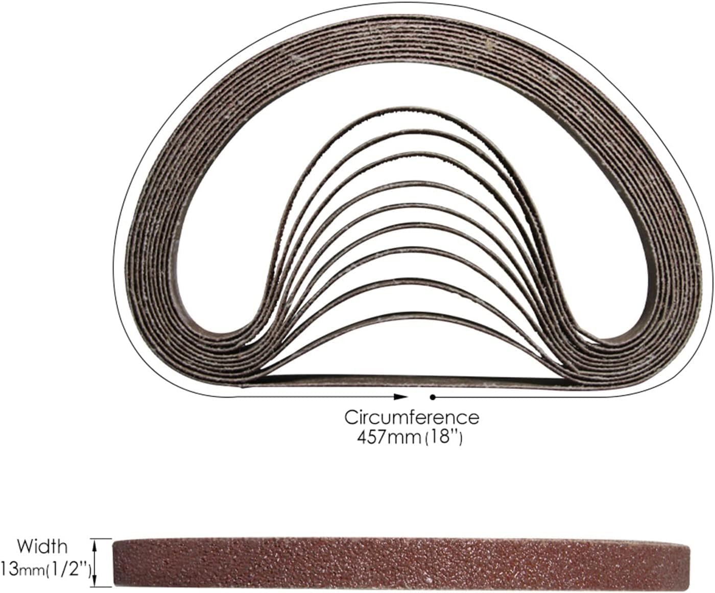 Rolka papieru ściernego, drobny papier ścierny, 10 szt. 13x457mm taśma szlifierska 1/2"x18" papier ścierny polerowanie ścierne obróbka drewna szlifierka mechaniczna akcesoria narzędziowe do obróbki dr
