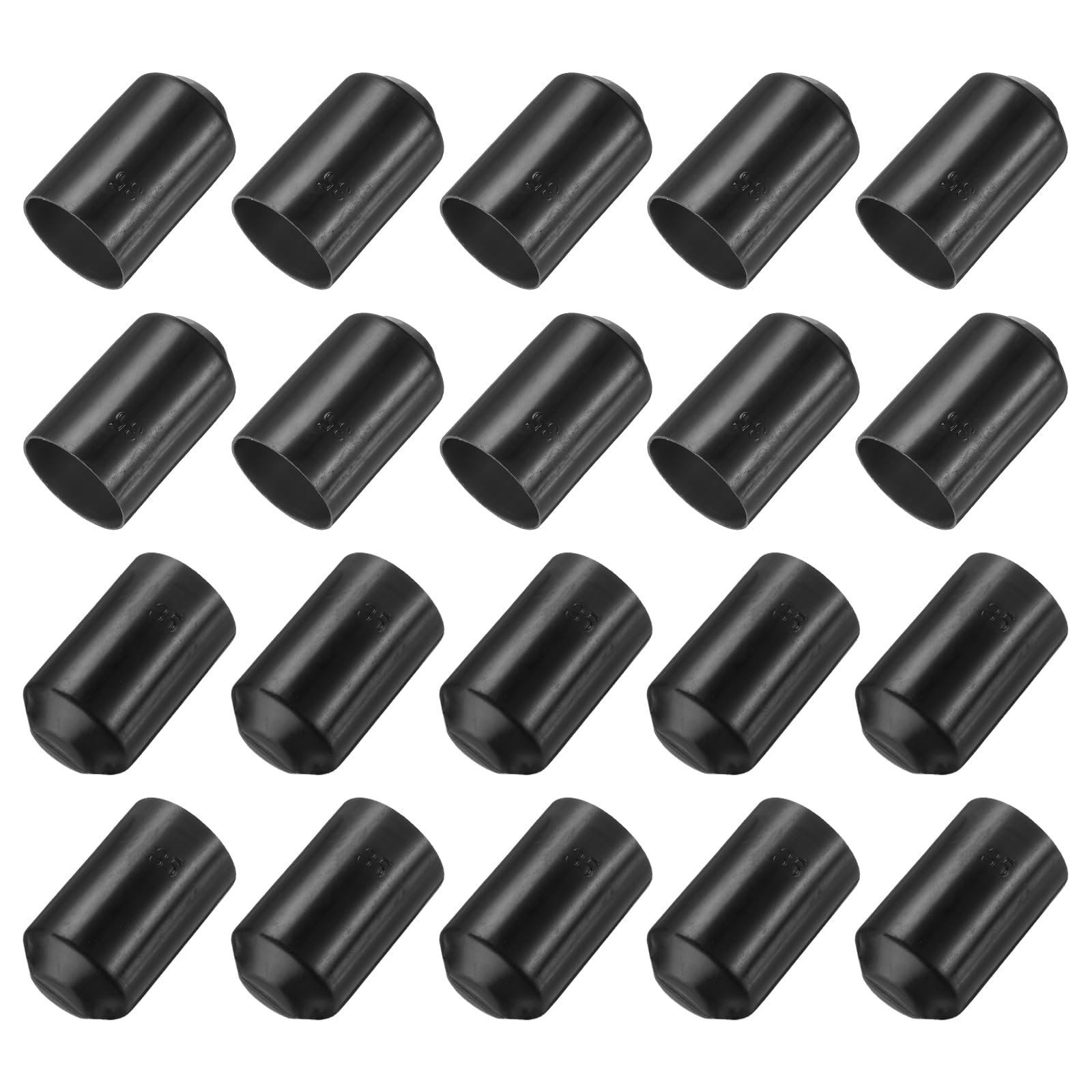 QUARKZMAN 30pz Tappi Termorestringenti 50mm ID x 75mm l Rapporto 2:1 Guaina Termorestringente Impermeabile per Cavi Elettrici, Tappi Termorestringenti Rivestiti Sigillati per Cavi, Nero