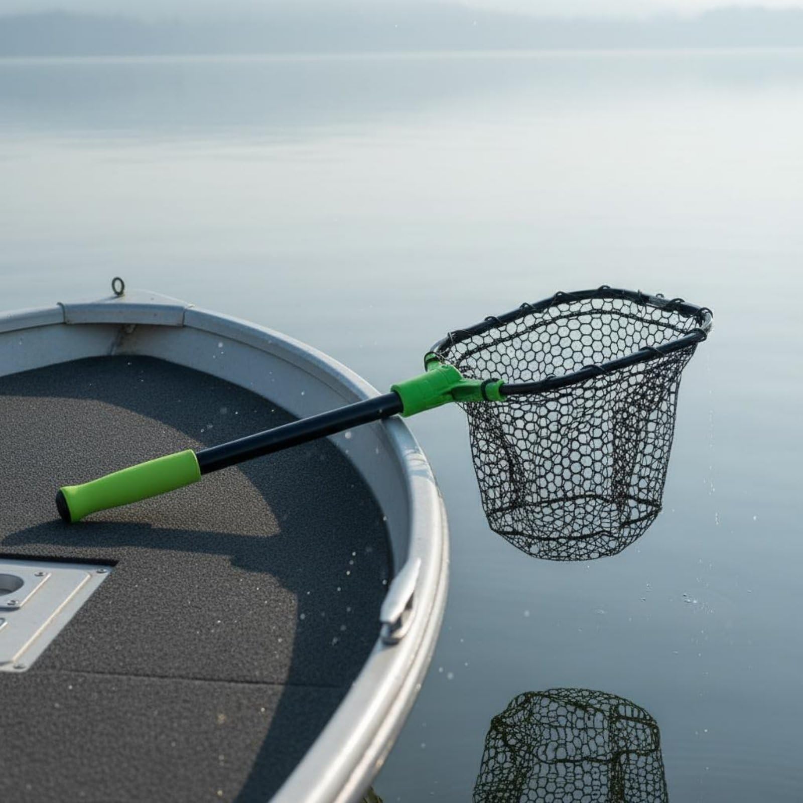 harayaa Rete da Pesca Richiudibile con Pulsante Singolo Manico Telescopico in Alluminio Impugnatura Ergonomica Gomma per Kayak Barca