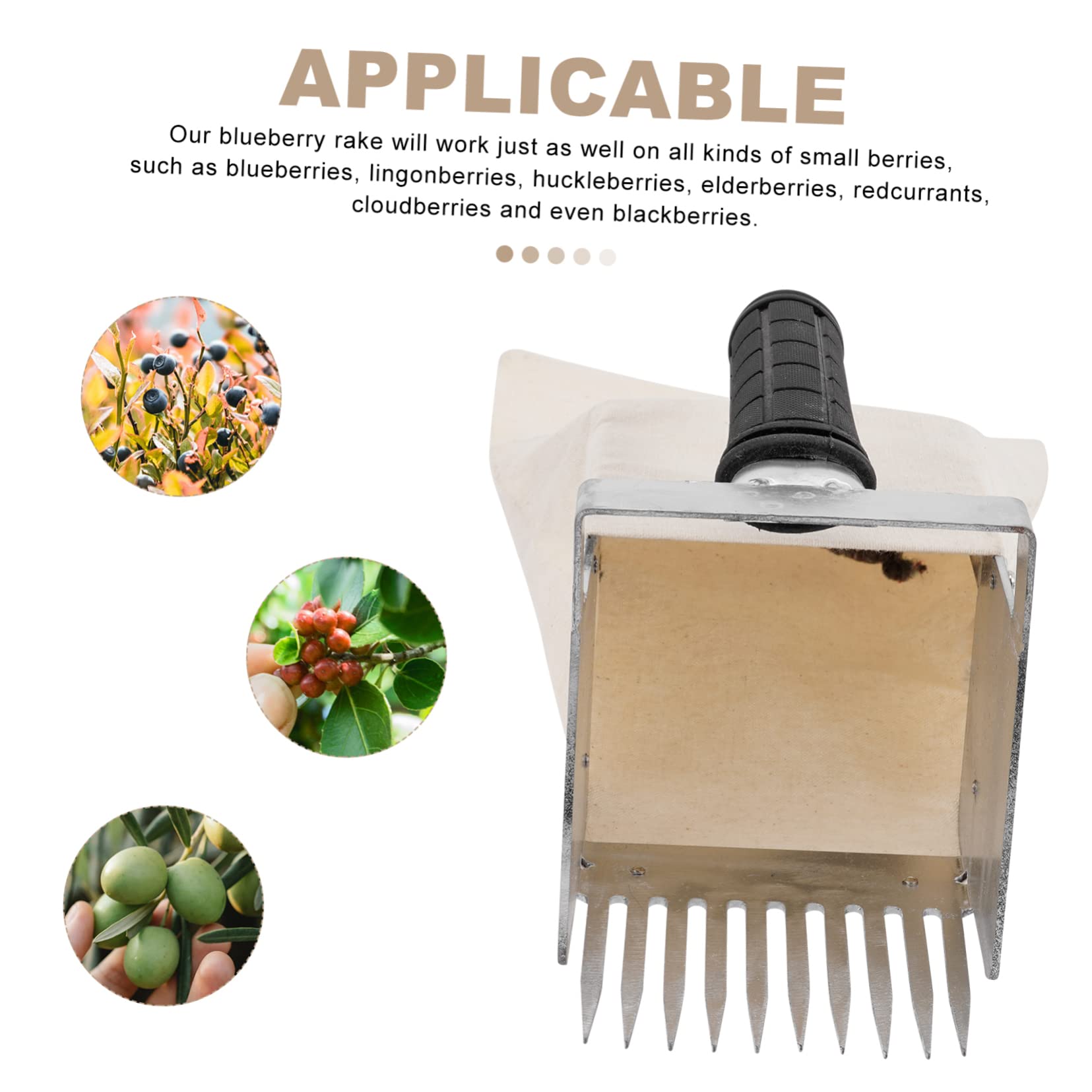 UKCOCO Recolector De Arándanos Portátil con Mango, Pala Pequeña De 4,5 Mm, Herramienta Ligera para Recoger Frutas Pequeñas Jardinería, Adecuado para Huertos y Cosecha Manual