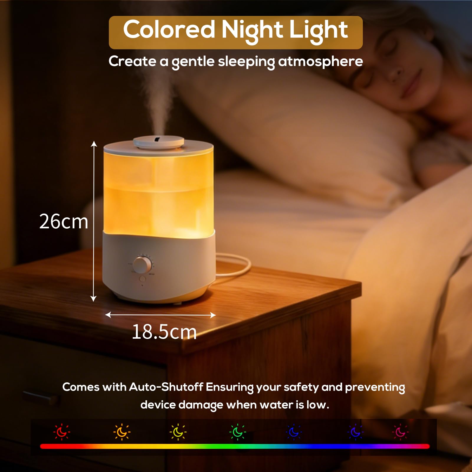 Romon Luftbefeuchter Schlafzimmer 2.5L, Top-Fill Aroma Diffuser, Humidifier mit 360° drehbarer Düse, bis 28H, automatischer Abschaltung, für Pflanzen große Räume & Zuhause, Weiß
