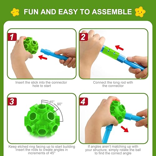 Miniatura 67 de Kit de construcción de fortalezas para niños, juguetes de construcción STEM, regalo educativo para niños y niñas de 3 a 12 años, juego creativo