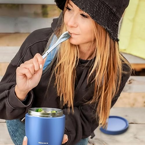 Miniatura 7 de Termo para comida caliente, 32 onzas, tarro de comida aislado al vacío para adultos, de acero inoxidable, termo de boca ancha, a prueba de fugas,