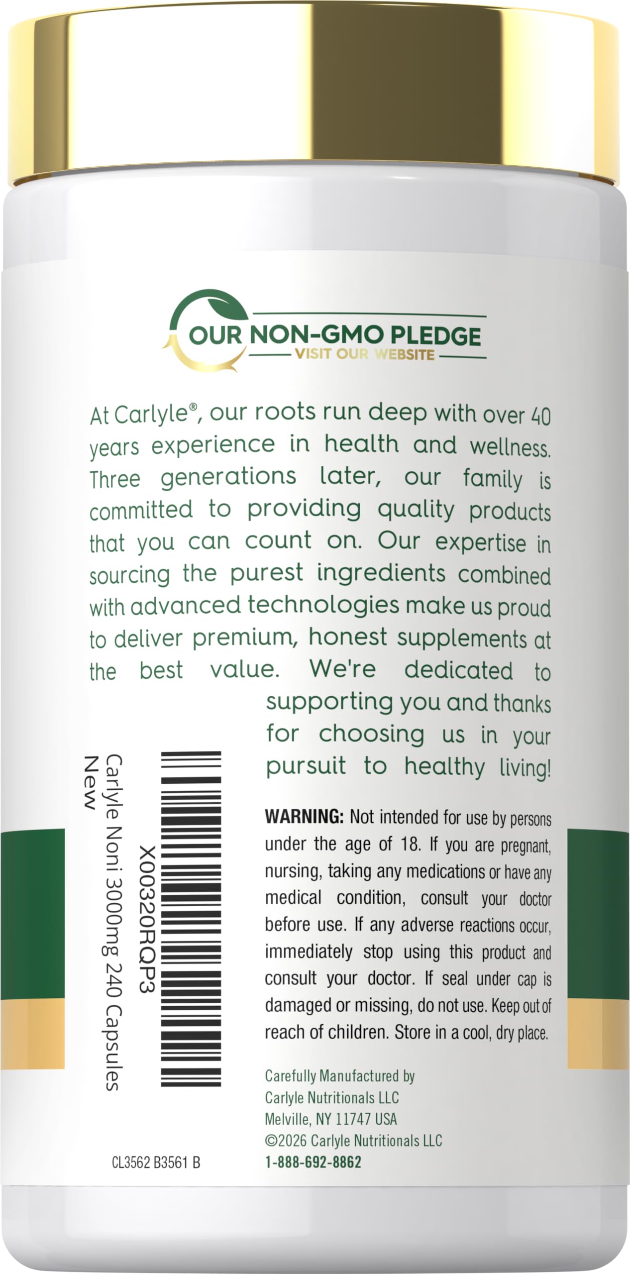 Carlyle Noni Fruit Capsules | 240 Count | Traditional Herb Supplement — Amazon image 3