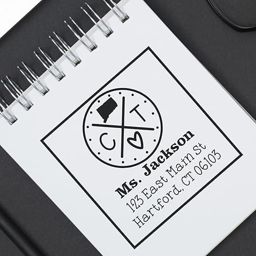 Miniatura 232 de Texas State Love - Sello de dirección cuadrado, uso con almohadilla de sellos, sello de correo de Texas, tamaño 1-5/8 pulgadas Manija