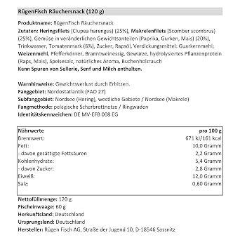 Rügen Fisch Smoked Snack 15 x 120 g Pack of 15