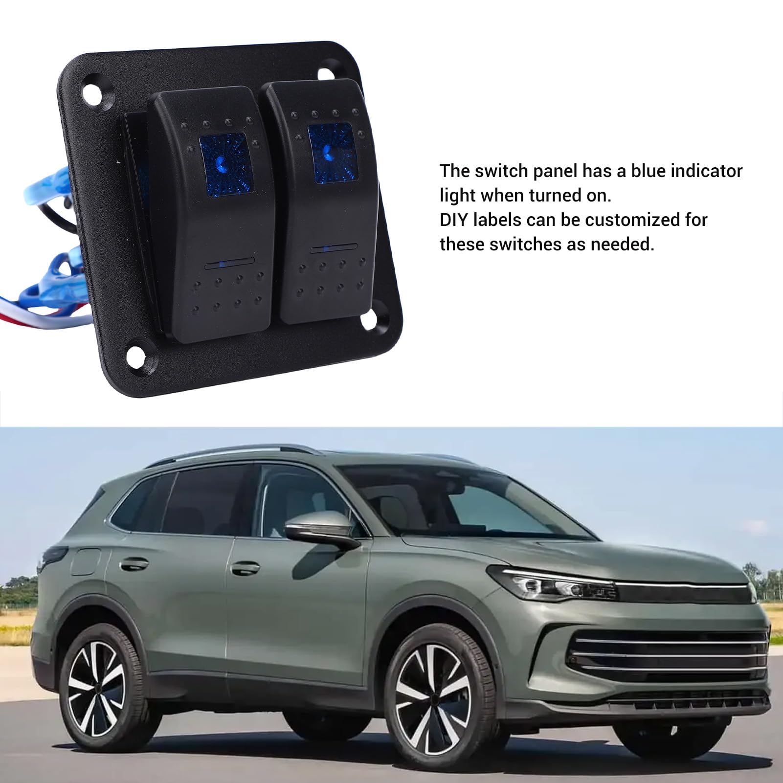 Tissting Kit Cableado Interruptor 2 Posiciones 16AWG Para Luces LED - Conjunto De Cableado De /9.84ft Con Fusible Y Relé Para Automóvil, Barco, Caravana