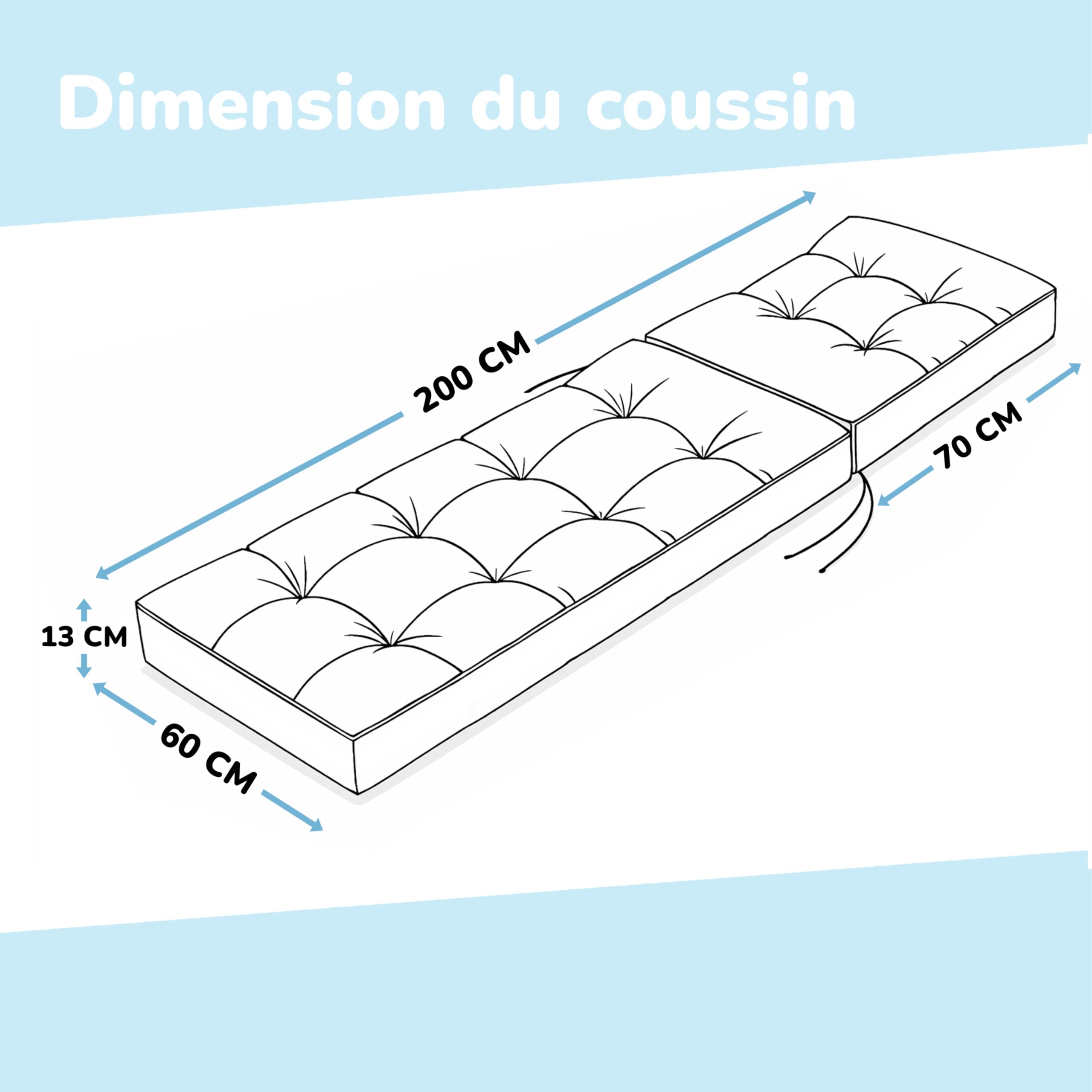 POKAR Coussin Bain de Soleil 200x60x13 cm | Imperméable et Déperlant | Matelas Transat Finition Matelassée | Coussin pour Chaise Longue de Jardin | Épaisseur 13 cm | Oeko-TEX | Made in EU | Gris