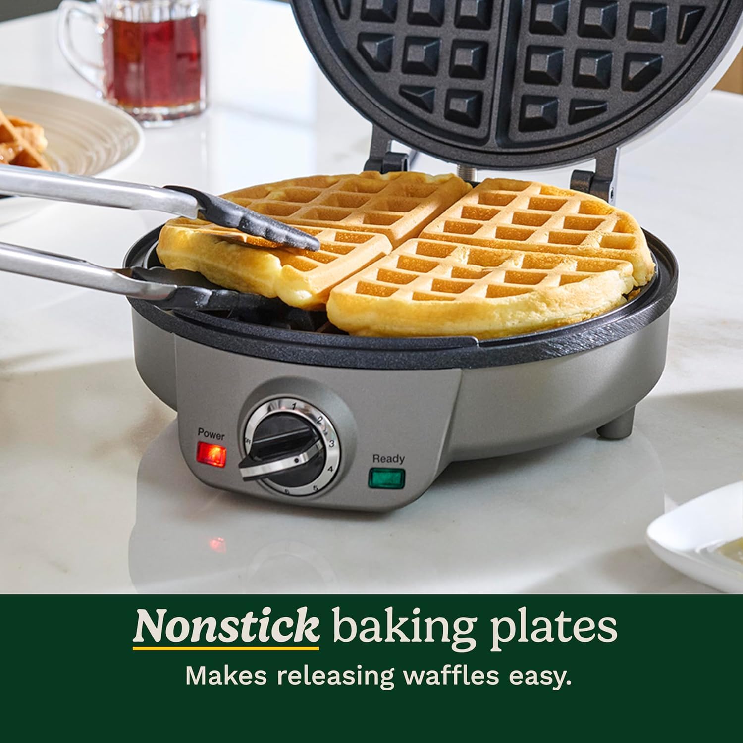 Cuisinart, Máquina de gofres belga de 4 rebanadas, redonda, WAF-200NAS