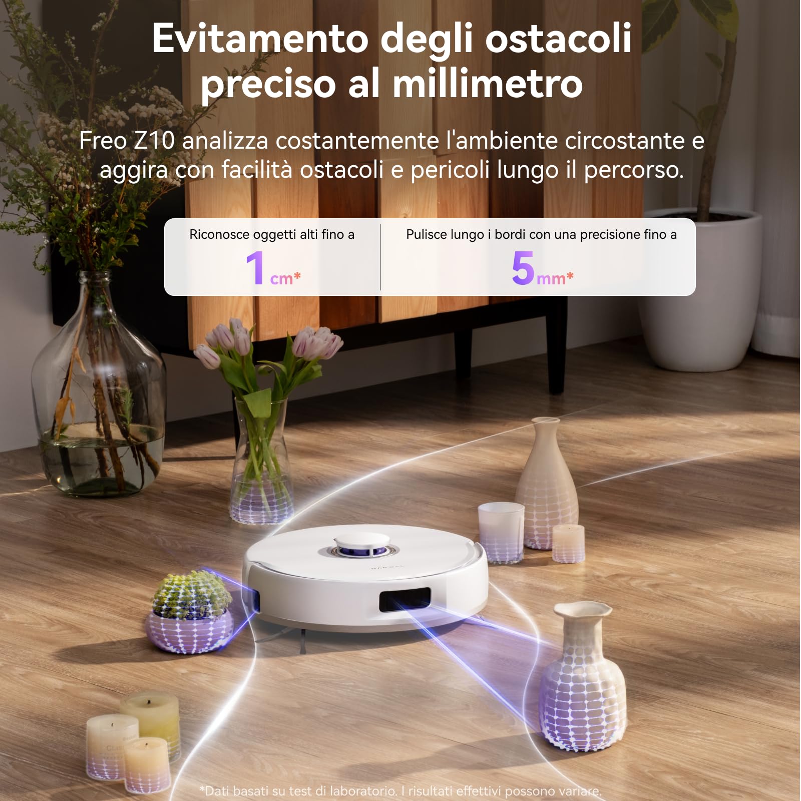 NARWAL Freo Z10 Robot Aspirapolvere e Lavapavimenti con Sistema Anti-Groviglio, 15.000Pa, Lavaggio 75°C, Asciugatura, Sollevamento Auto, Autosvuotamento, Evita Ostacoli, per Peli Animali