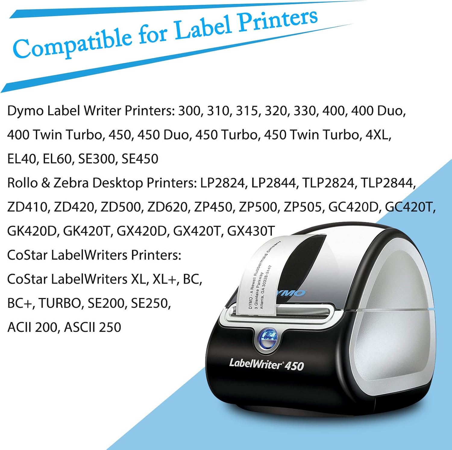 Compatible for DYMO 30256 Direct Thermal Shipping Labels 2-5/16" x 4" Perforated LW Large Mailing Address for Labelwriter 450, 450 Turbo, 4XL Printers-2 Rolls/600 Labels [NOT FIT 550 & 5XL]