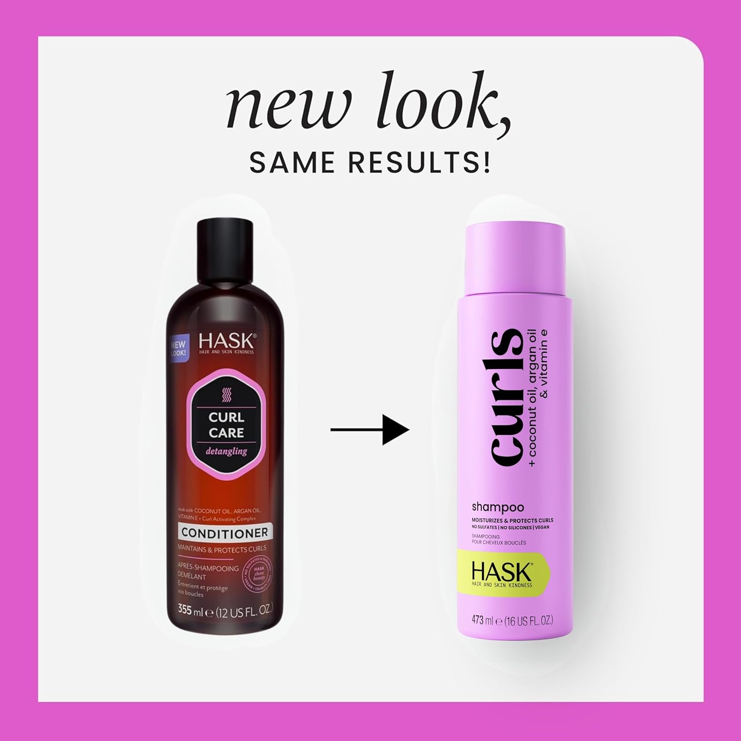 HASK Curl Care Shampoo + Conditioner Set with Coconut and Argan Oil | For Curly Hair, Sulfate-Free, Paraben-Free, Gluten-Free, Vegan, Cruelty-Free, Color Safe | 12oz each - Image 2