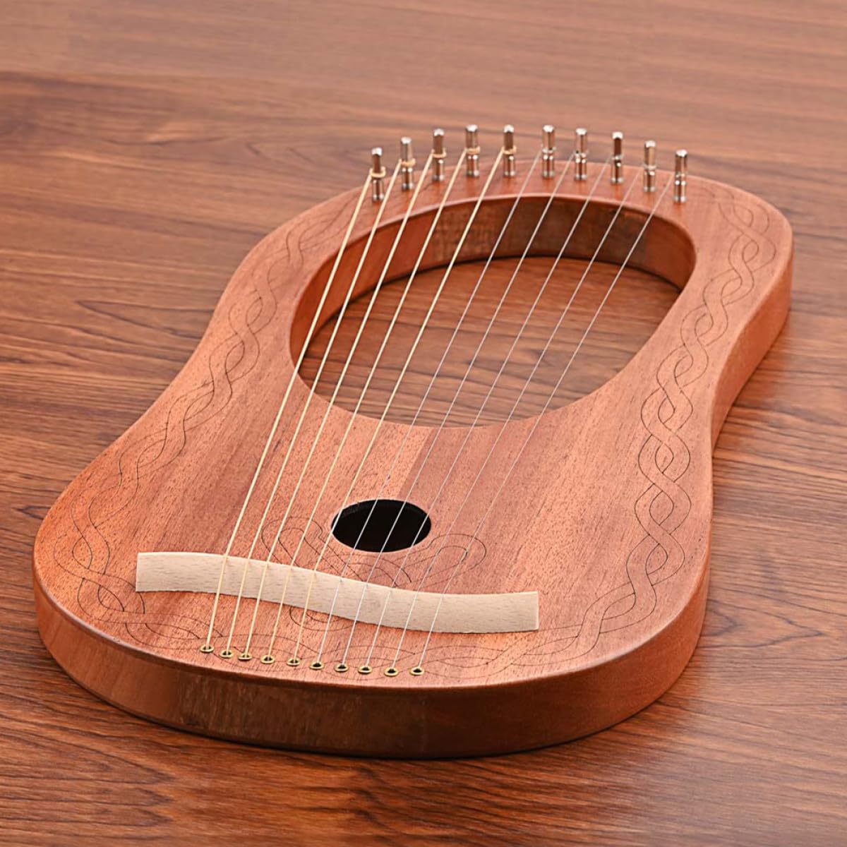 Kisangel Arpa Lira Corda Resistente Kit Di Strumenti Musicali in Legno Portatile Strumento Musicale Orchestrale Corde Per Principianti e Amanti