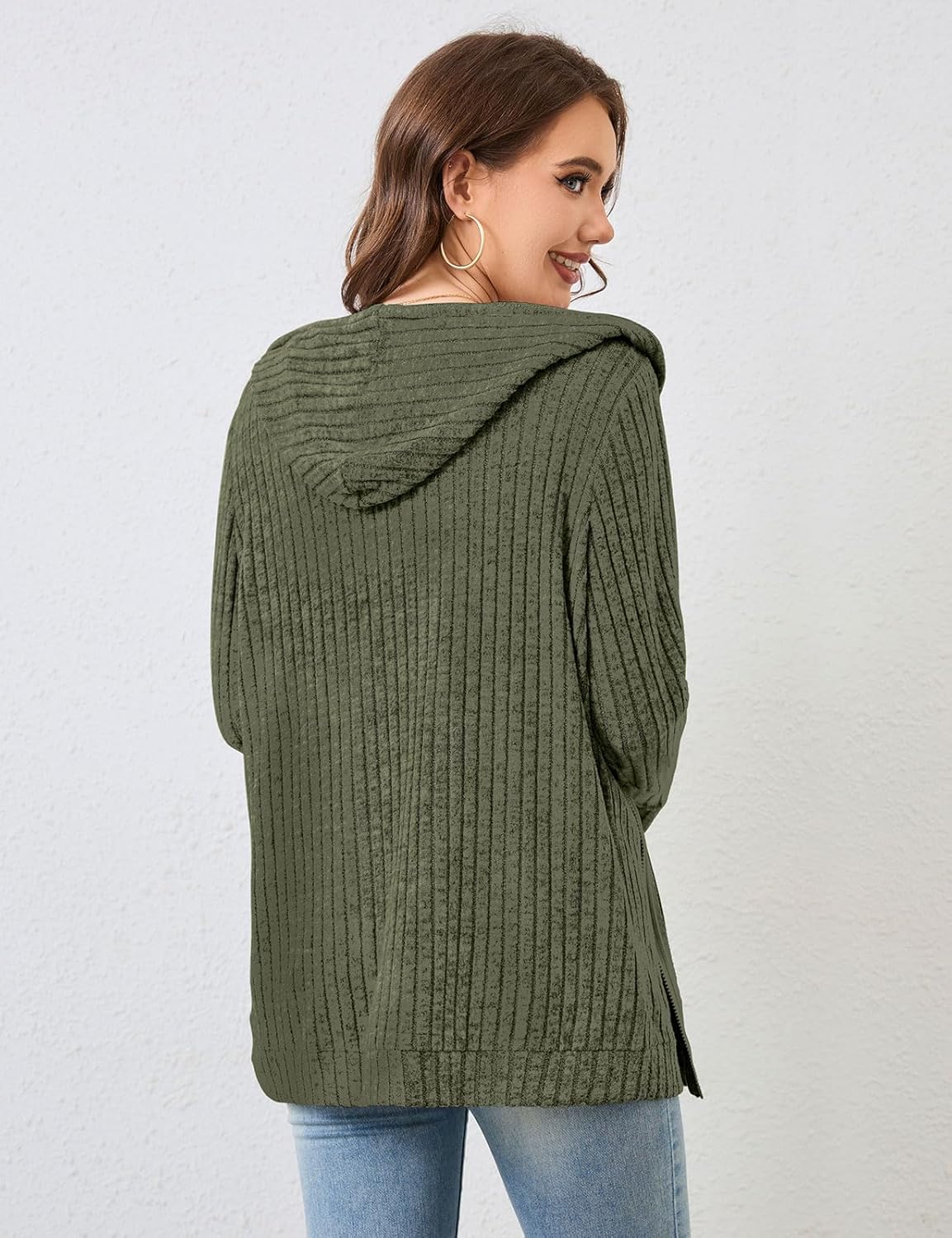 Cucuchy Style Womens Zip Up Hoodies Long Sleeve Hoodie Jackets Lightweight Tunic Sweatshirt Open Front Cardigan - Image 2