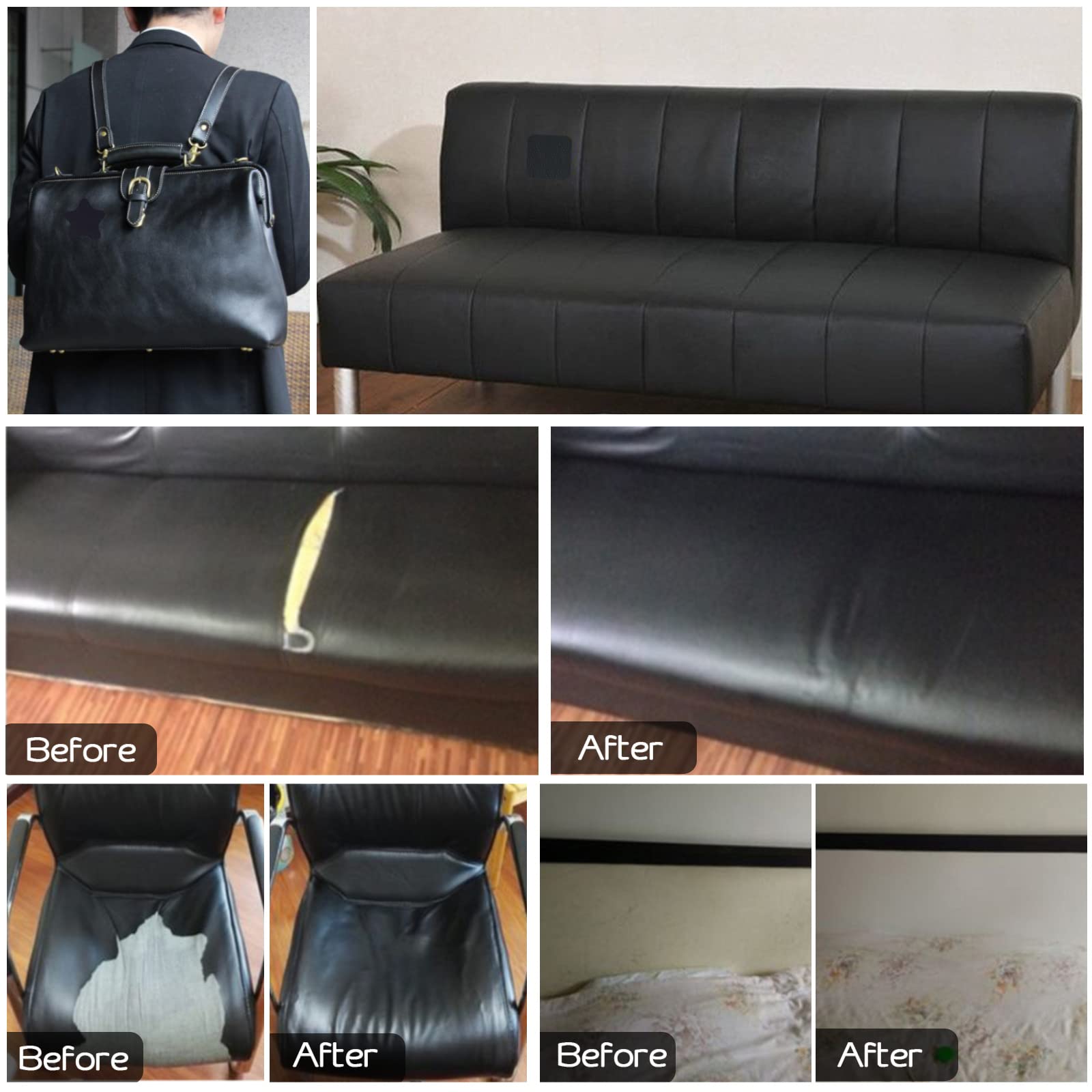 Parche De Reparación De Cuero Cinta De Reparación De Cuero Autoadhesiva Grande De 17X158 Pulgadas, Parches De Cuero De Retapizado Para Muebles, Sofás, Sillas, Asientos De Automóviles (, )