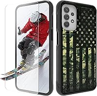 Vista 12 de Funda para Samsung Galaxy A13/A04/A04S/A23/A32 5G con protector de pantalla, parte trasera texturizada de policarbonato duro, diseño de flores