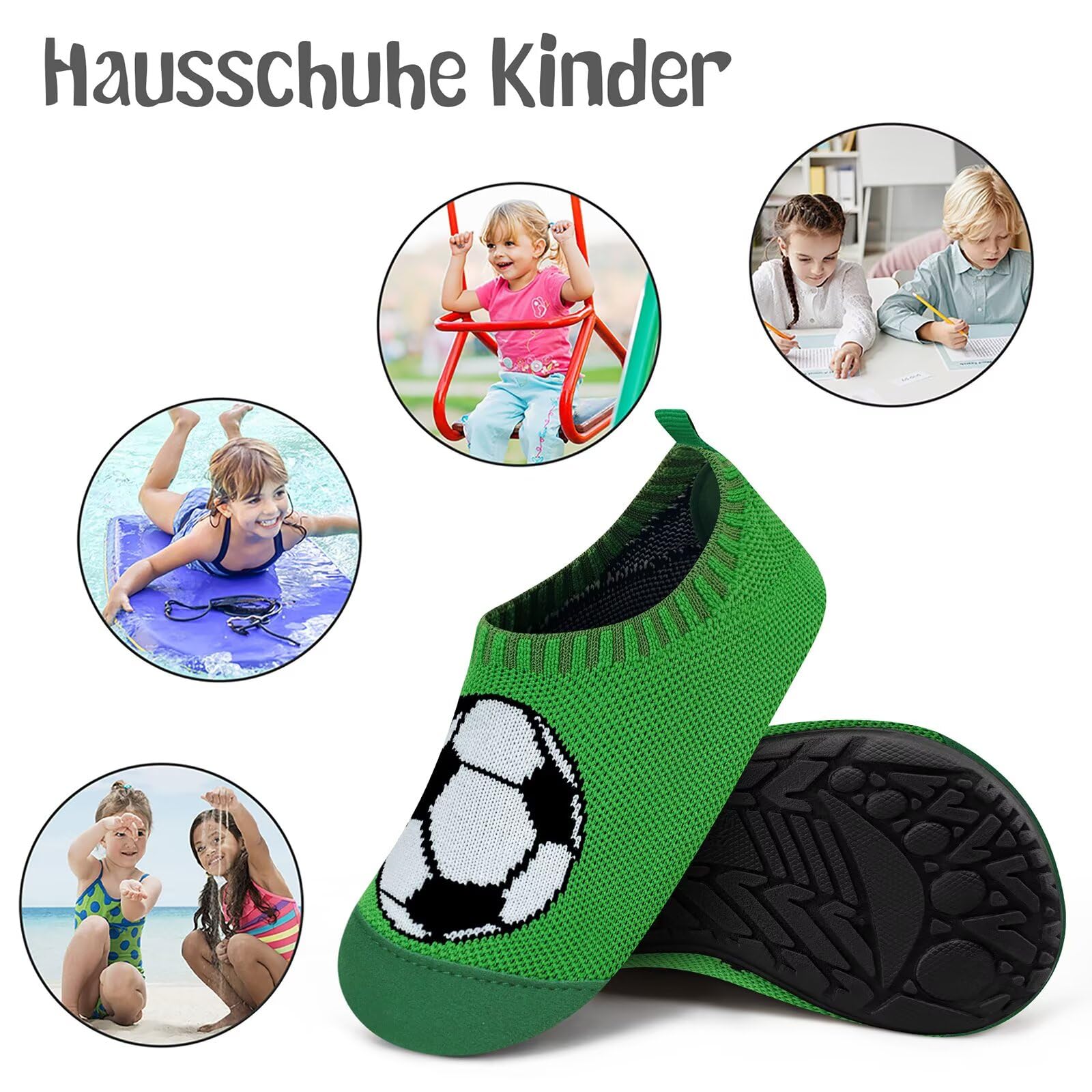 Kyopp Hausschuhe Kinder für Junge mädchen Atmungsaktive Hüttenschuhe Barfußschuhe Kinder Rutschfest Pantoffeln