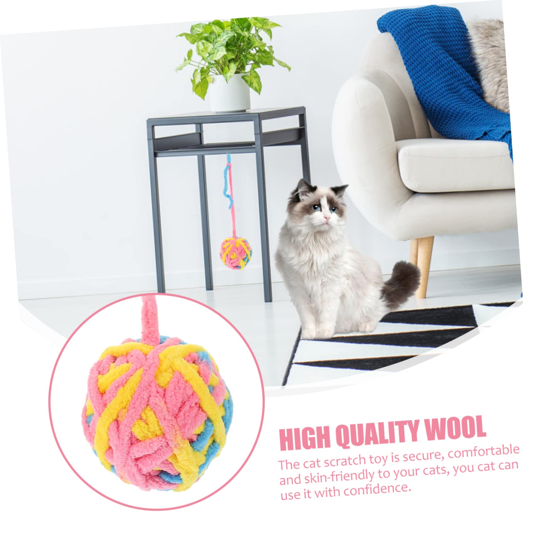 VANZACK 20stücke Interaktive Katzenspielzeugbälle Bunte Kratzbälle Für Katzen Für Indoor-Spiel Und Krallenpflege Mit Und Farbenfrohen Fäden Für Kätzchen Und Erwachsene Katzen