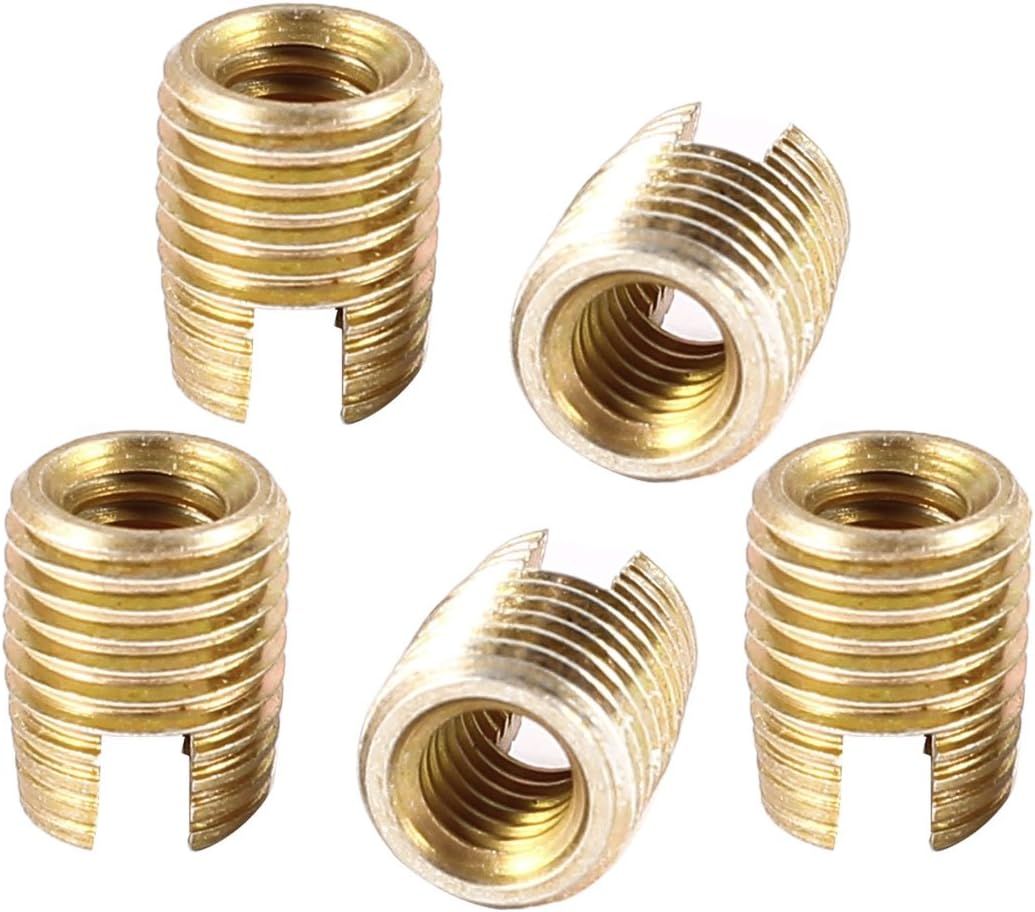 5 Pcs Tool Holder Brass Tone 8mm x 6.35mm x 4mm Self Tapping Threaded Inserts Model:17as317qo465