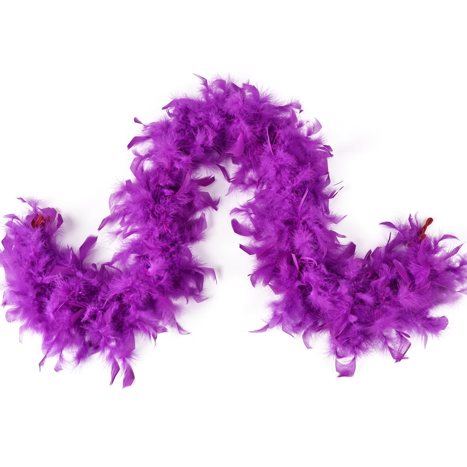 MAOFENG Chandelle Turkey Feather Boa 1.64 Yards 30g for Halloween Dancing Wedding Party DIY Craft Costume Decoration Feather Boa,Purple