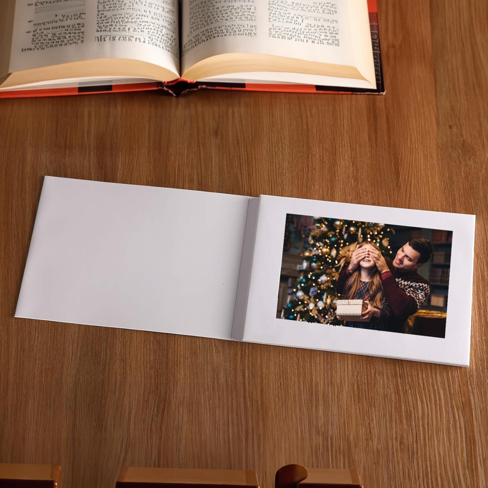 Biglietto D'auguri Video, Brochure Digitali con Schermo LCD, Videolibro con Schermo Orizzontale, Brochure Video Ricaricabile per Anniversario, Natale, Matrimonio