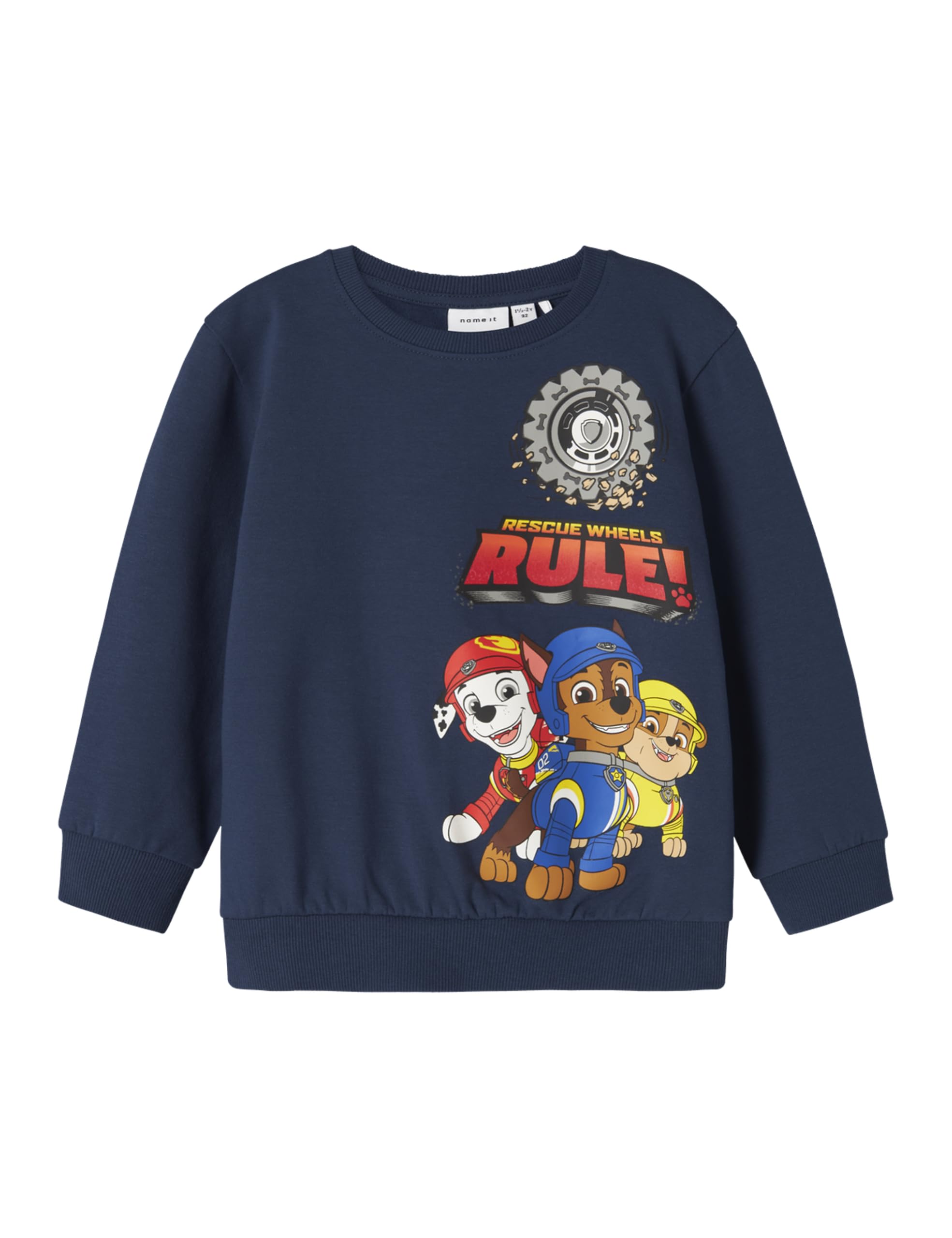 NAME IT Jungen Nmmsteffen Paw Nreg Sweat Bru Noos Cplg, Insignia Blue, 110