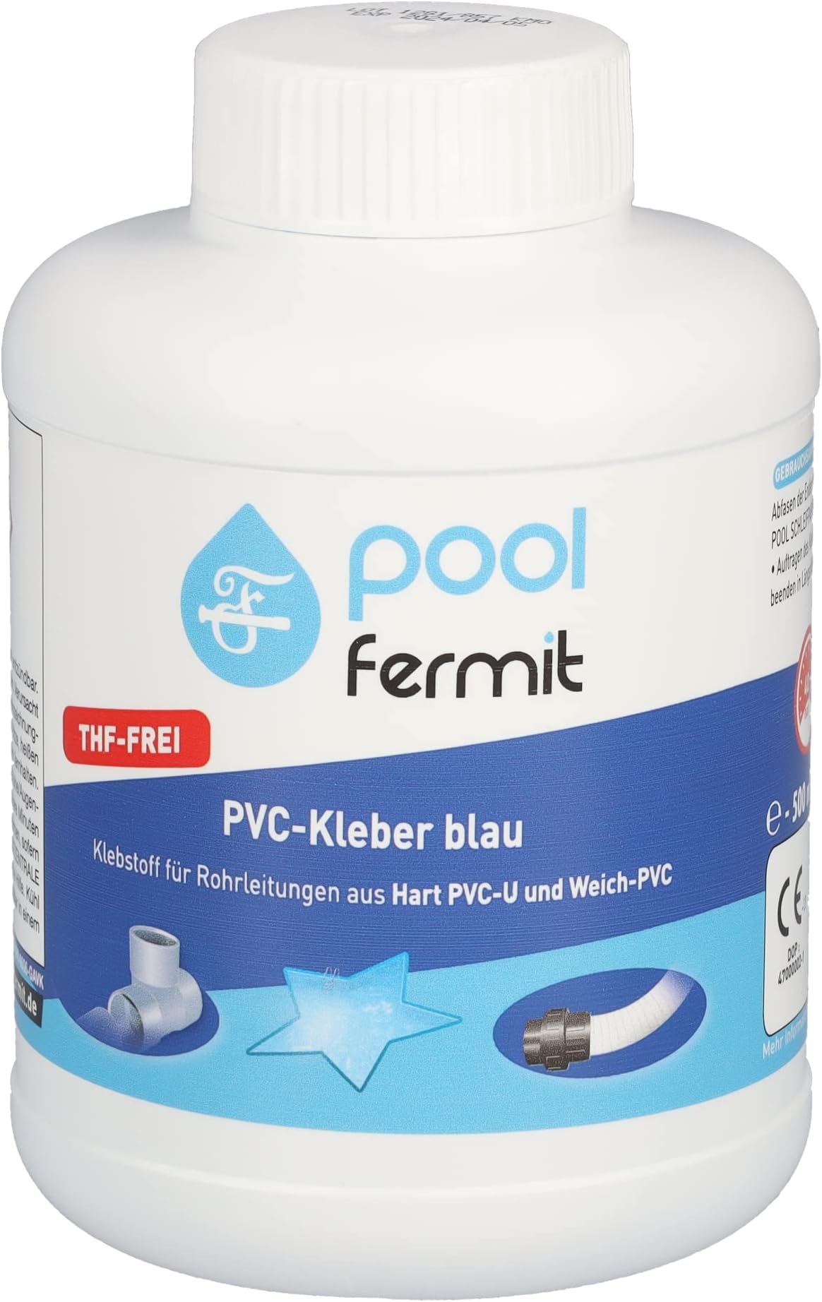 pool fermit Pool PVC-Kleber, blau, 500ml : Amazon.de: Baumarkt