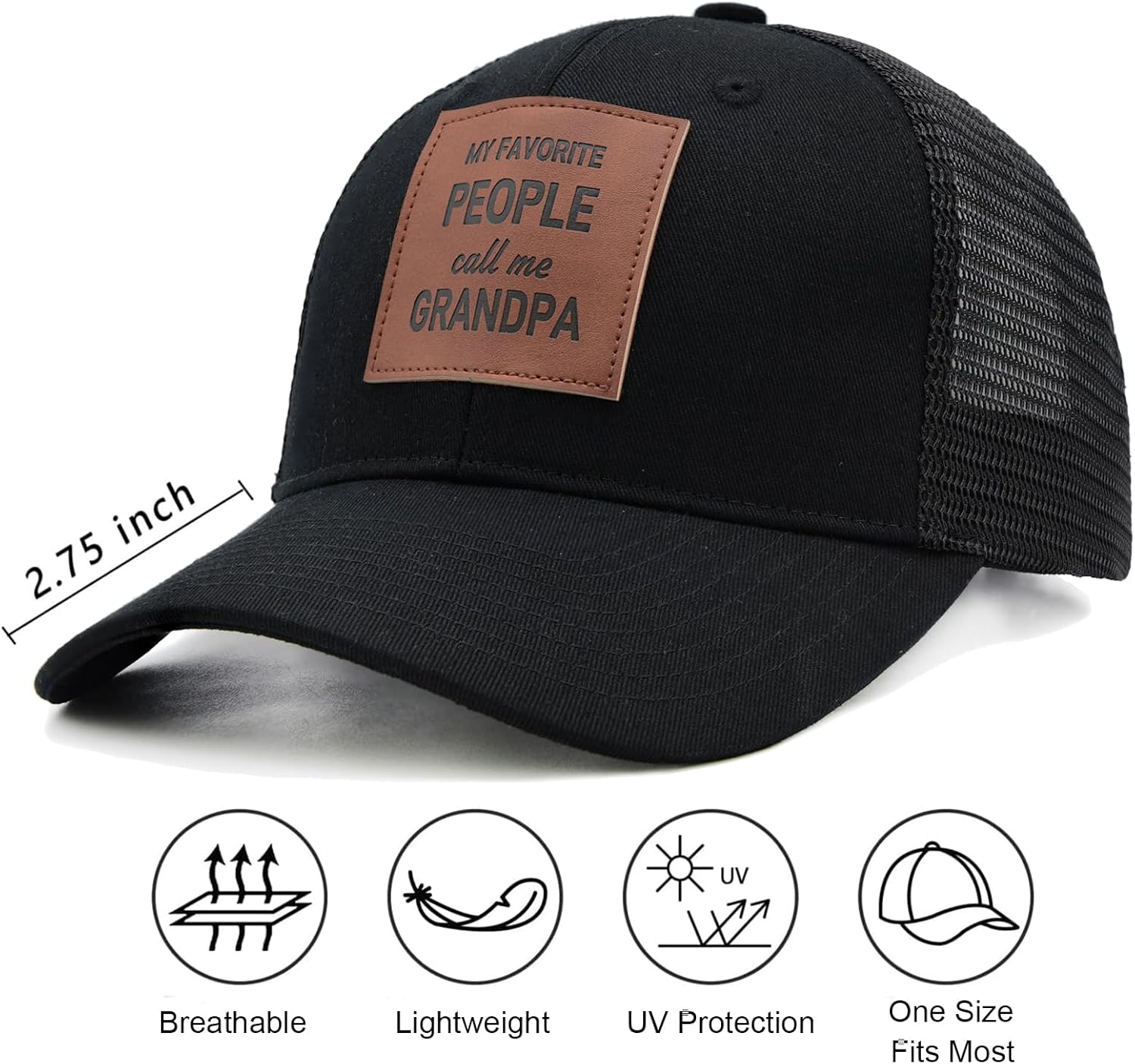 Dad Trucker Hat for Men, My Favorite People Call Me Grandpa Papa Gifts for Father's Day Birthday from Grandkids - Image 2