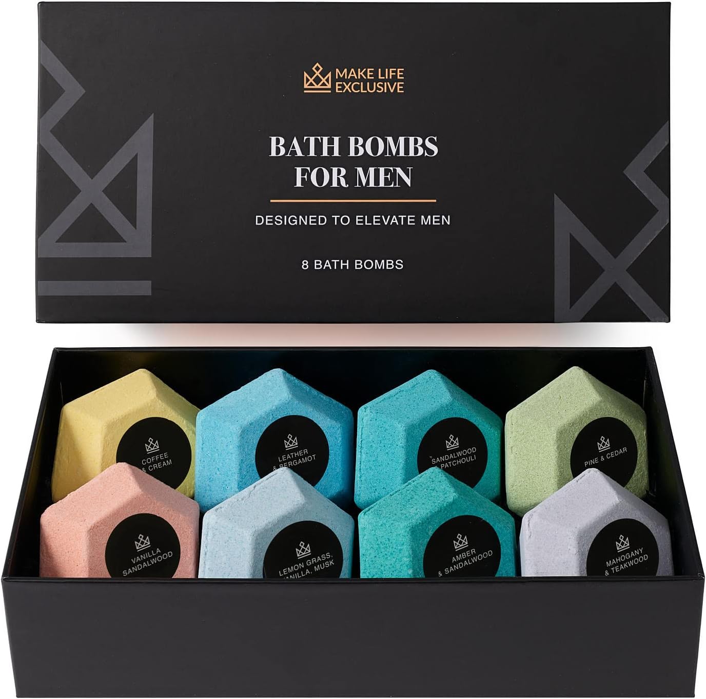 Amazon.com: Bath Bombs for Men, Diamond Shape, Gifts for Him, 8 Large ...