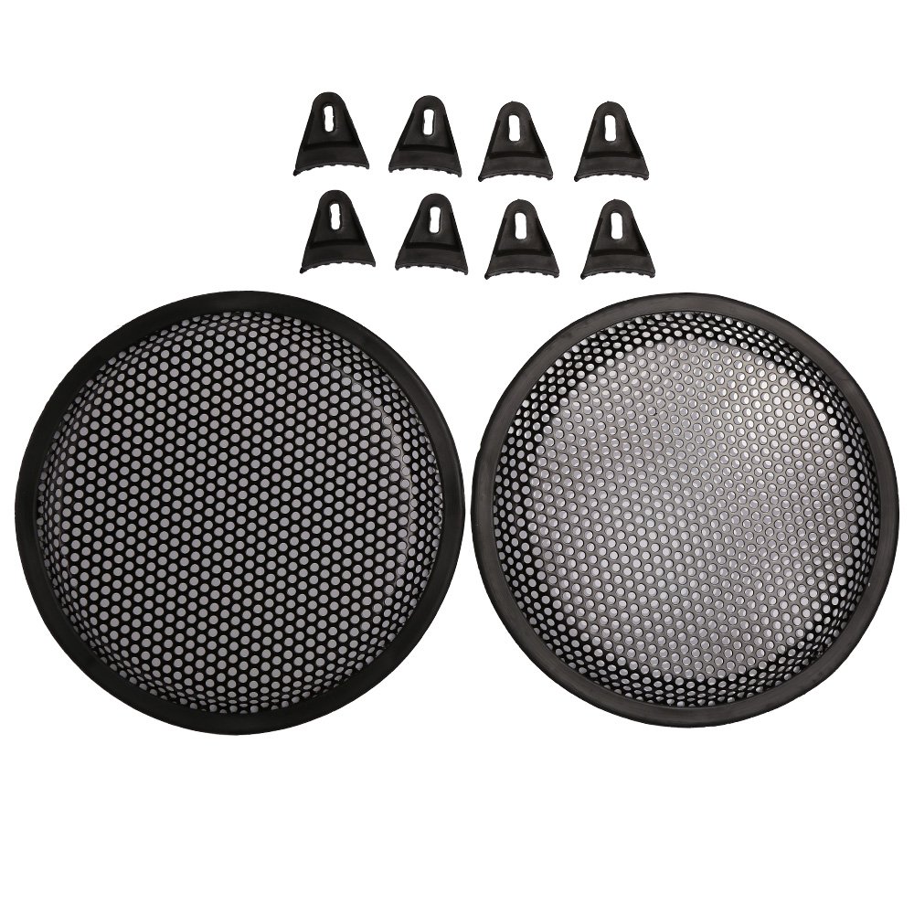 ZJ-Light 2 pcs Universal Metal Car Audio Speaker Iron Round Subwoofer Grill Cover