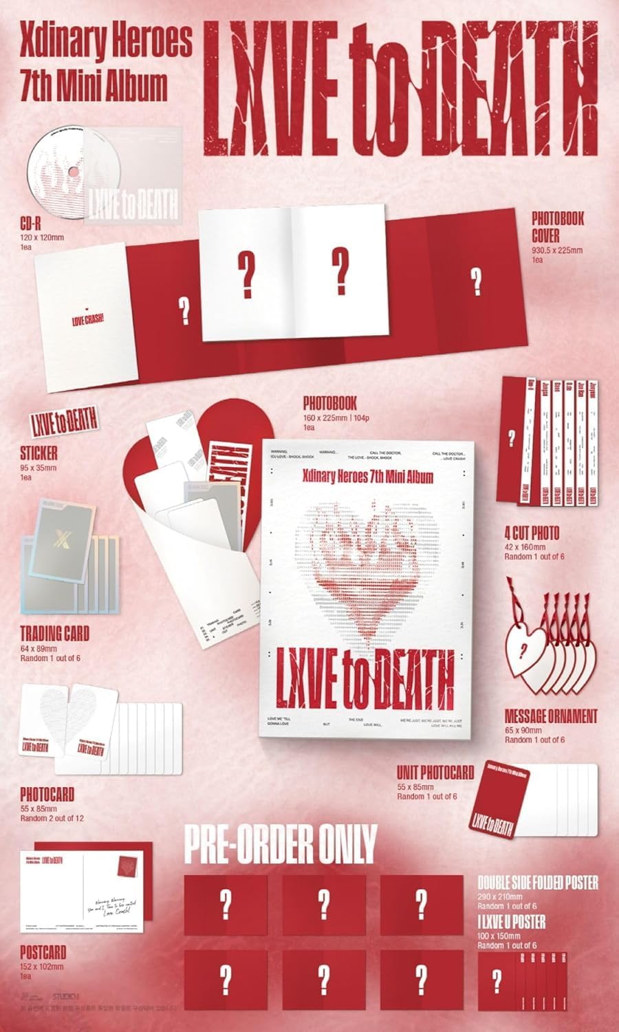 XDINARY HEROES LXVE TO DEATH 7th Mini Album PHOTOBOOK VER (The End + Love Sick 2 Ver SET)
