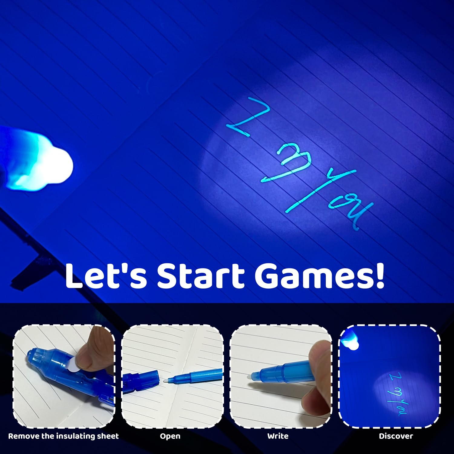 Amazon.com: TIDALJAM 32 Pack Invisible Ink Pens with UV Light, 8