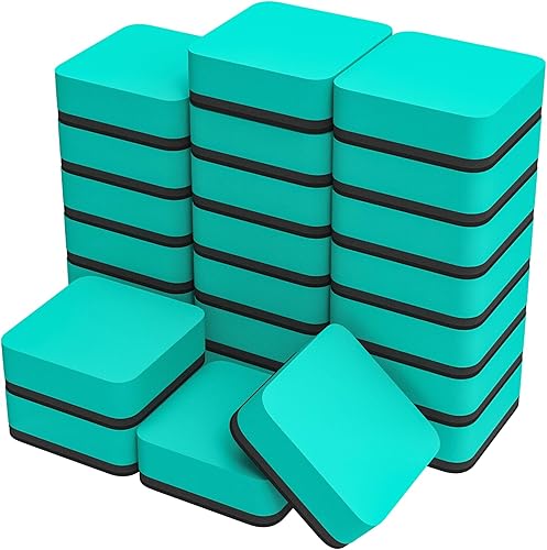 Miniatura 12 de MaxGear Paquete de 24 borradores de borrado en seco, borradores magnéticos de pizarra blanca para aula, mini almohadillas de limpieza de pizarra