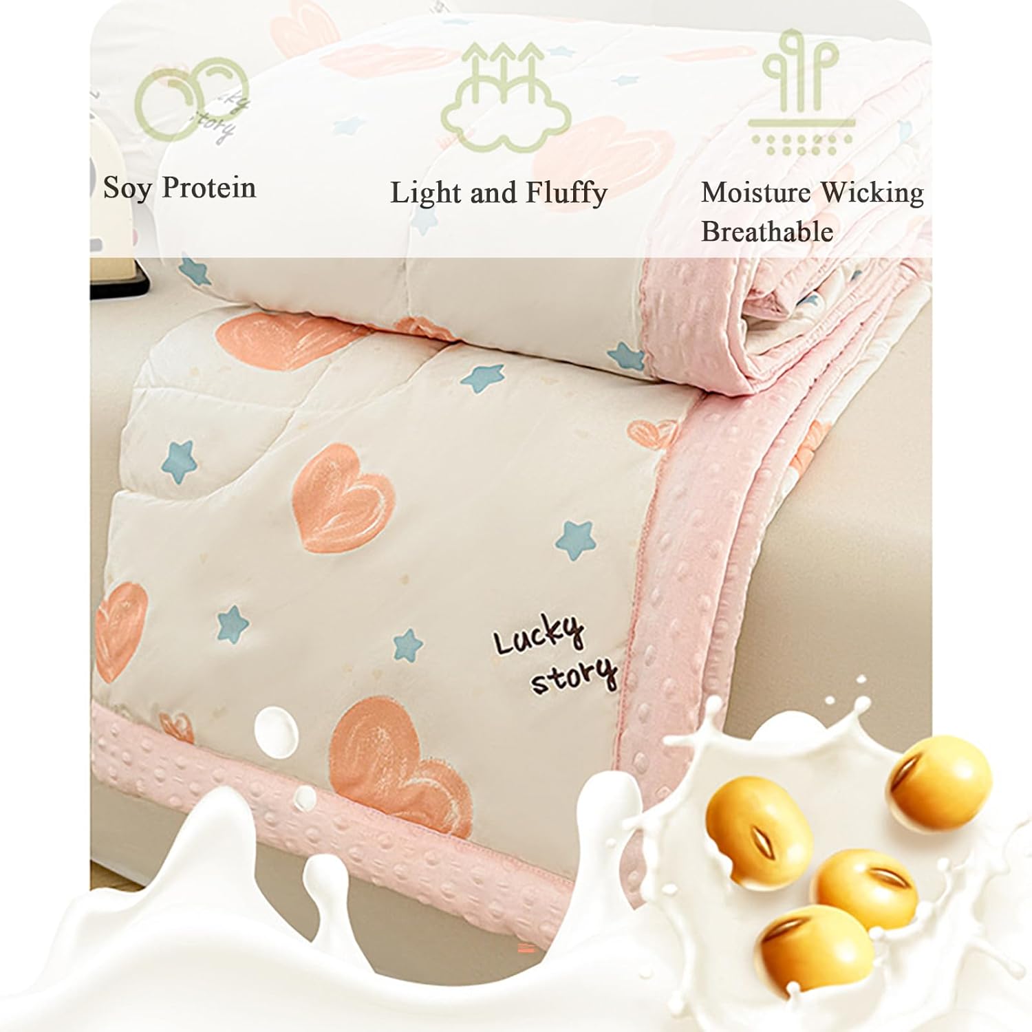 Queen Comforter, Reversible Bed Comforter Queen Set for All Seasons, Bedding Comforter Duvet Insert Quilted Comforter with Corner Tabs,Color 1,100 * 150cm