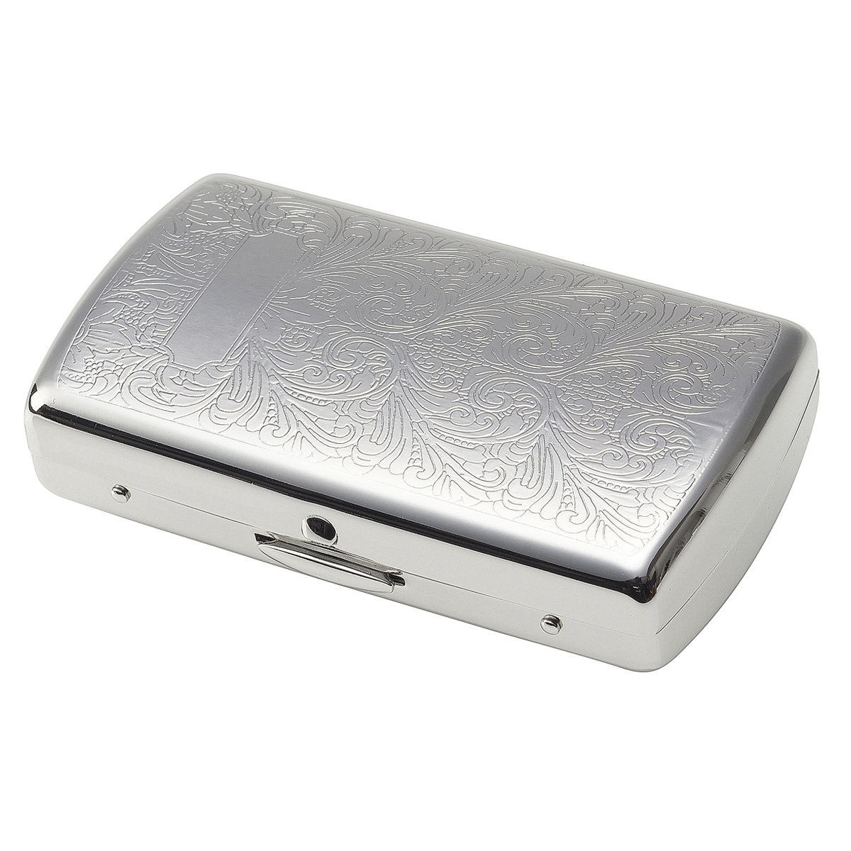 Tsubota Pearl 1-11429-81 Tobacco Case, Regular (2.8 inches (70 mm), Hand Rolled Tobacco, Slim, Nickel Arabesque