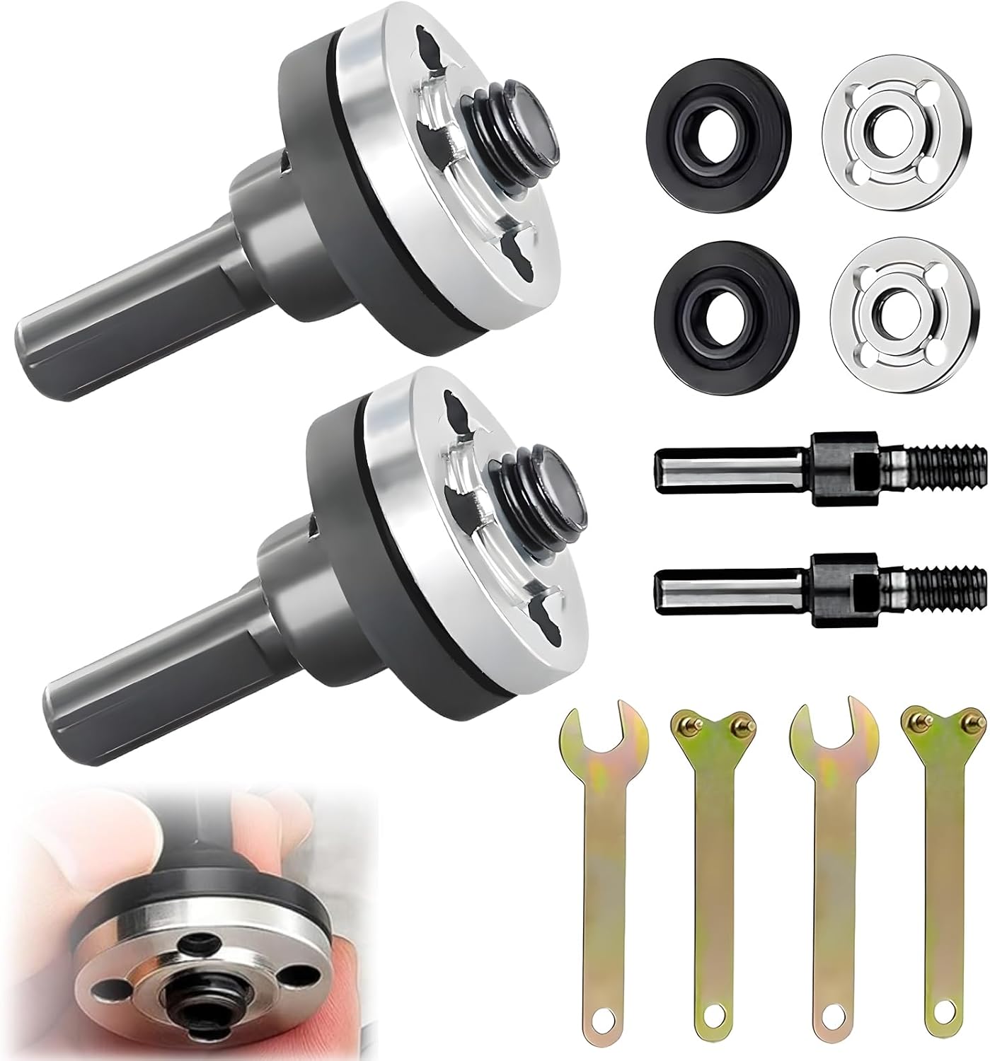 Angle Grinder Connecting Rod Set, Angle Grinder Connection Set, Hand Drill Conversion Rod Connecting Adapter Set with Pin Wrench, for Electric Cutting Disc Drill Pack of 10