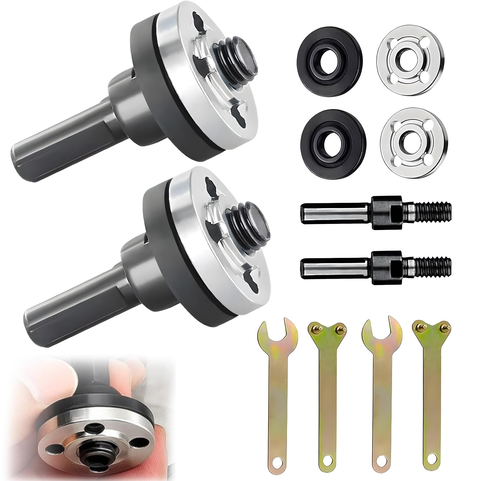 10 accessori per smerigliatrice angolare, set di collegamento per smerigliatrice angolare, trapano a mano, set di adattatori con chiave a brugola, smerigliatrice angolare, adattatore modificato per