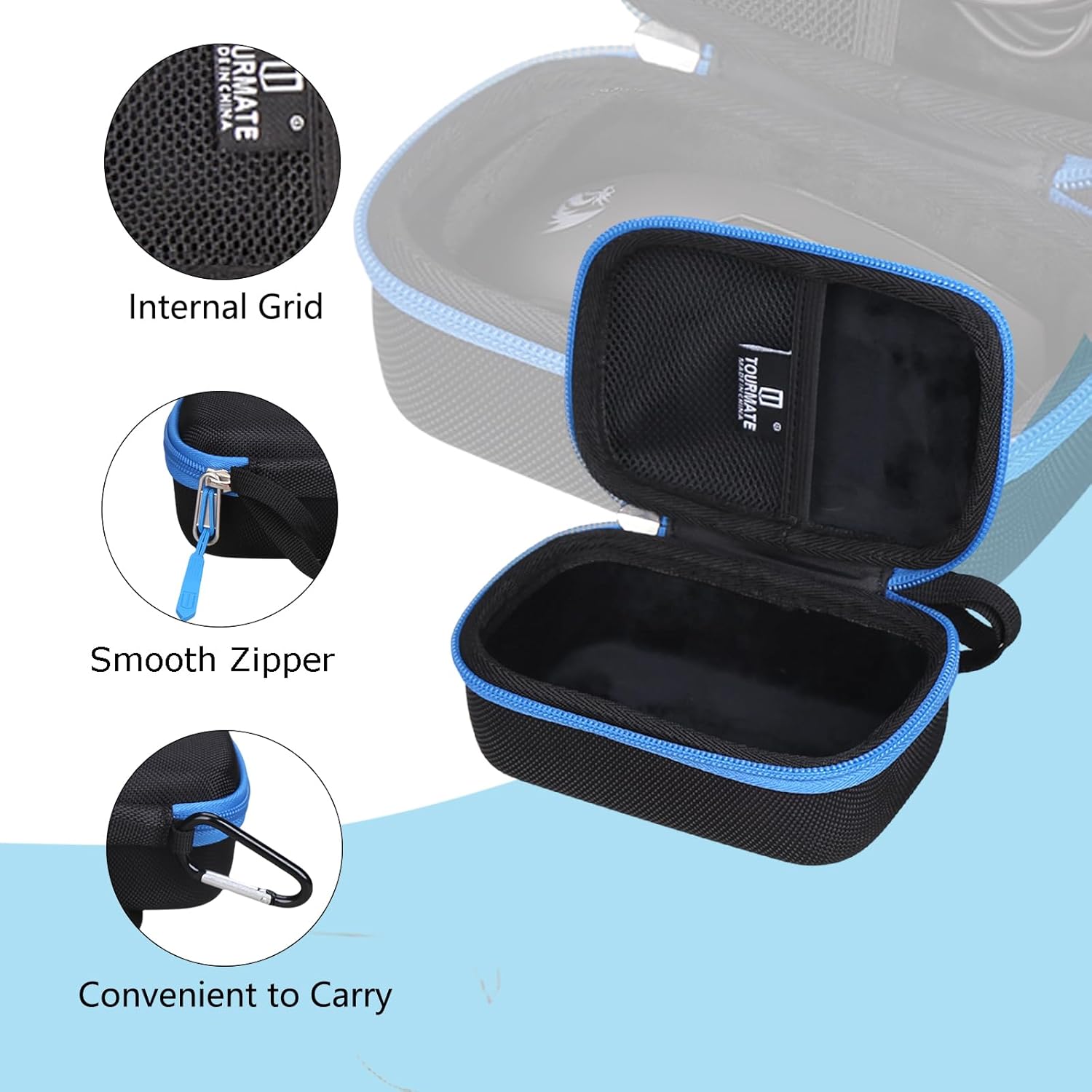 Hard Storage Case for M602/M801/M910-K/M617/M816-PRO Gaming Mouse - Travel Case for Wireless Mouse Gaming 8000 DPI/TECKNET/Logitech M330(Only Box) (Black)(Black & Blue) - Image 5