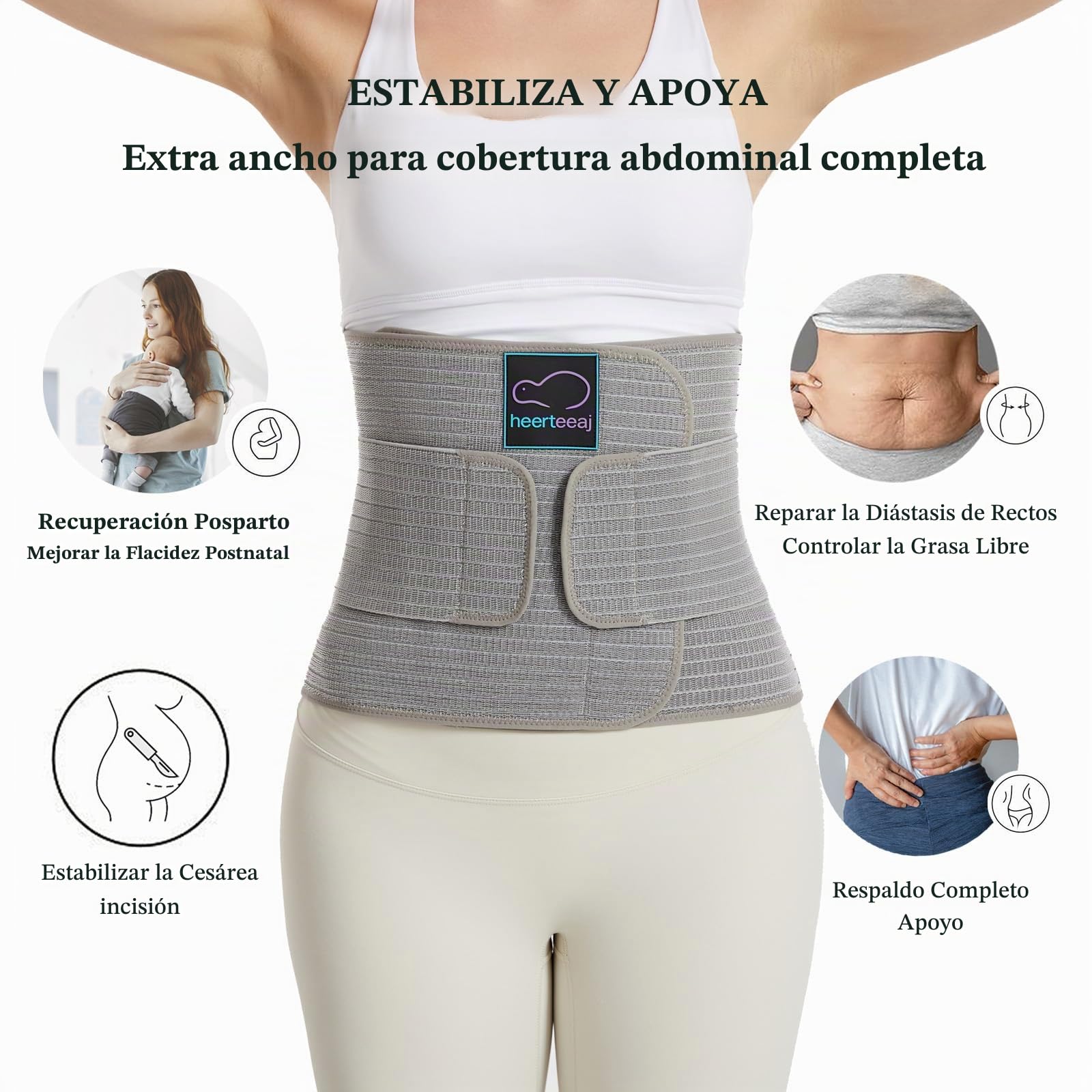 Banda gástrica postnatal, banda gástrica para cuidados postoperatorios, cinturón lumbar/pélvico ajustable para sujeción abdominal y lumbar