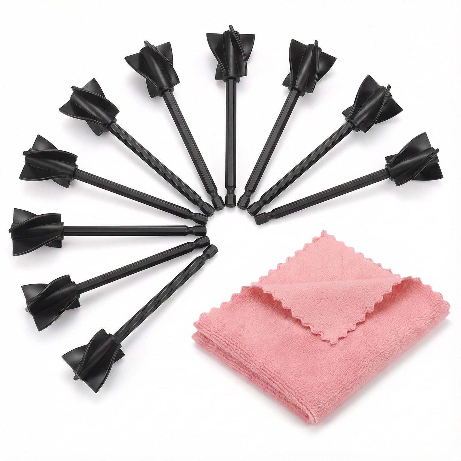 Juego de 10 piezas de paletas para mezclar resina epoxi, varilla mezcladora para brocas, mezclador de resina epoxi y mezclador de pintura inalámbrico para brocas de 1/4 de pulgada.