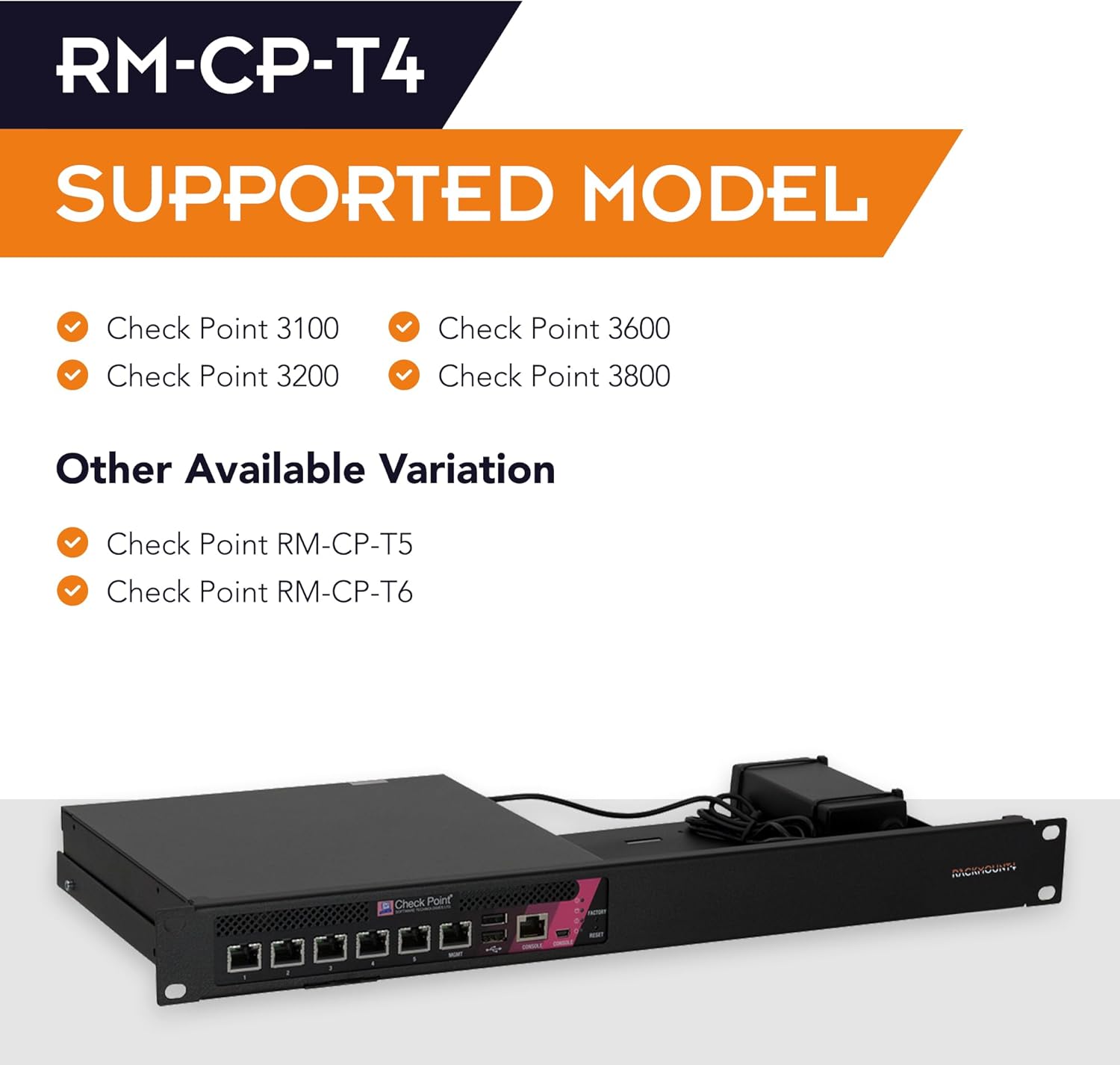 Check Point Firewall Appliance Rack Mount - 1U Server Rack Shelf with Easy Access Front Network Connections, Properly Vented, Customized 19 Inch Rack - RM-CP-T4 by Rackmount.IT