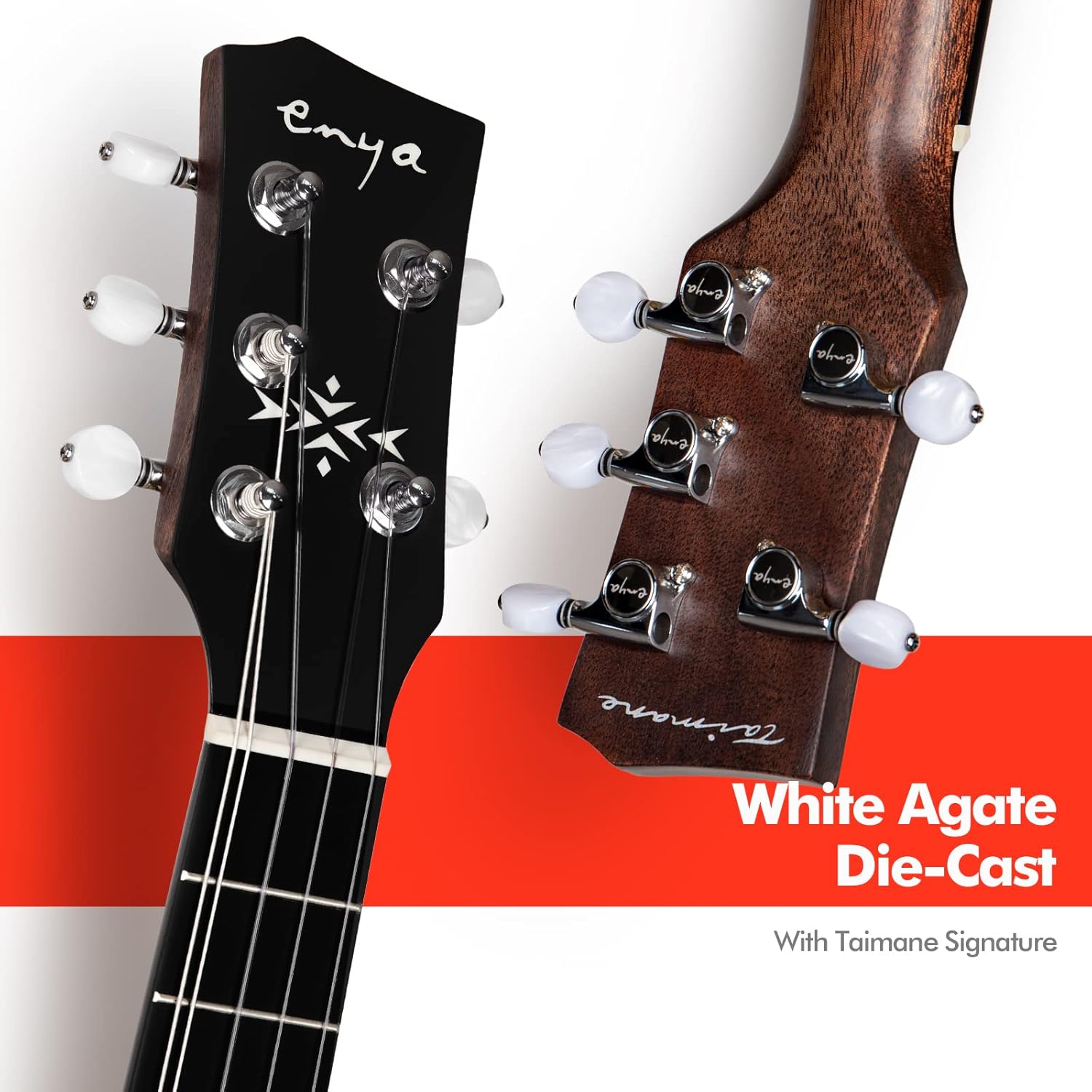 Buy Enya Taimane Moon Signature 5String Tenor Ukulele All Solid Mahogany 26 Black Ukelele with