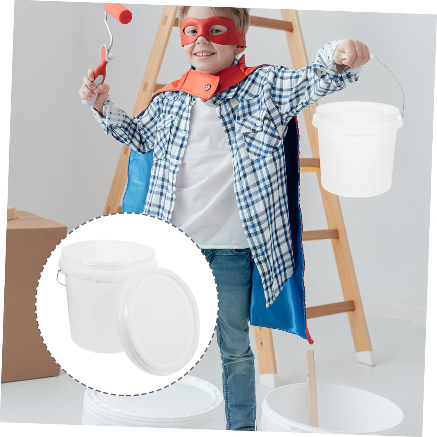 Storage Bucket with Handle Airtight Paint Container Hdpe with Lid for Paint and Household Organization