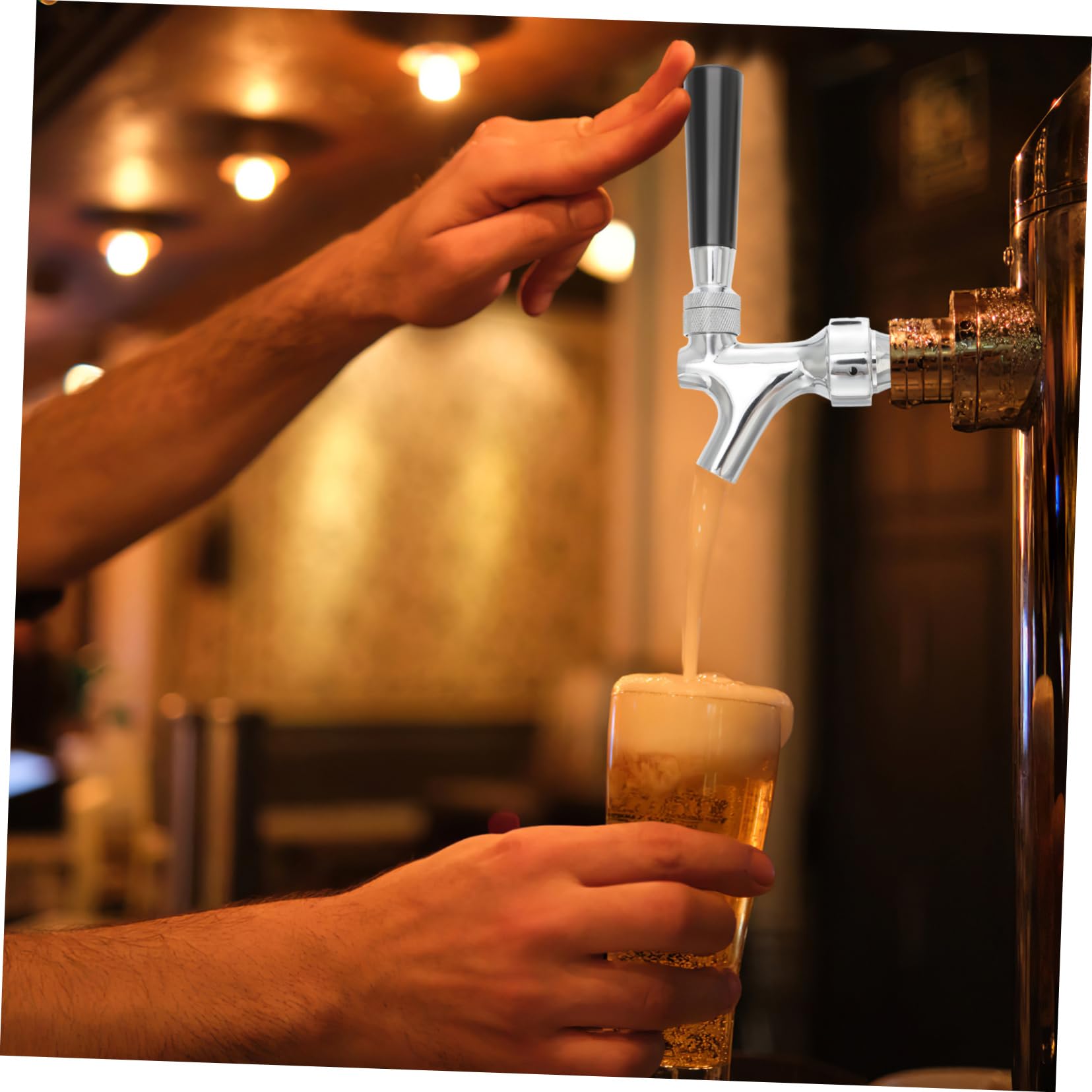 BESTYASH Grifo De Cerveza De Acero Inoxidable con Bola De Bloqueo Grifo De Barril para Dispensador De Cerveza Casera para Usar Fiestas