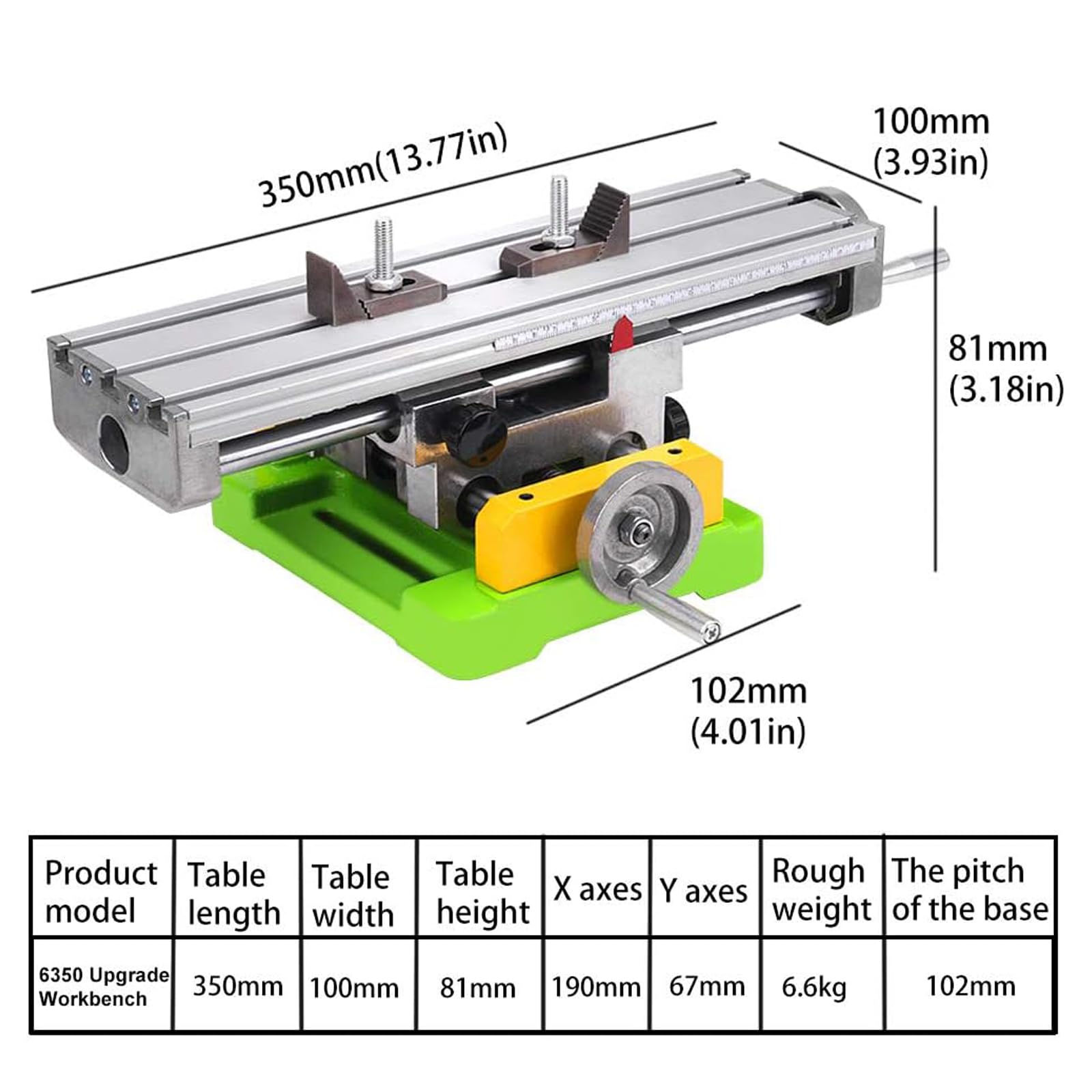 Table de travail multifonctionnelle de fraisage, table coulissante de perçage X-Y Adjustme 6350