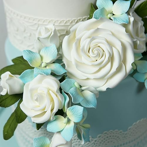 Miniatura 5 de Global Sugar Art Tea Rose Sugar Cake Flowers - Flores pequeñas con cable, 15 unidades por el chef Alan Tetreault