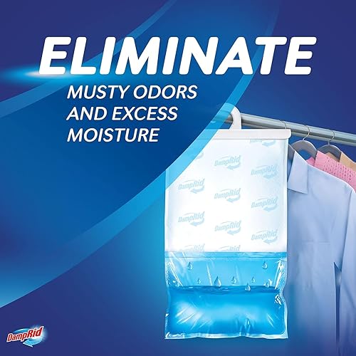 Miniatura 4 de Bolsas colgantes de absorción de humedad Damp Rid - 2 paquetes individuales de 15.4oz sin fragancia - Desodorante para armario y eliminador de