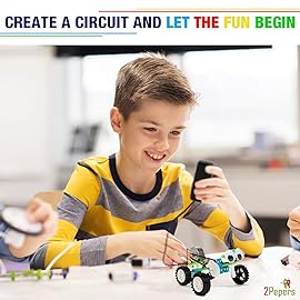 2Pepers Electric Motor Robotic Science Kits for Kids (4-in-1), DIY STEM Toys Kids Science Experiment Kits,Building Educational Robotics Kit for Boys and Girls,Circuit Engineering Science Project Kits