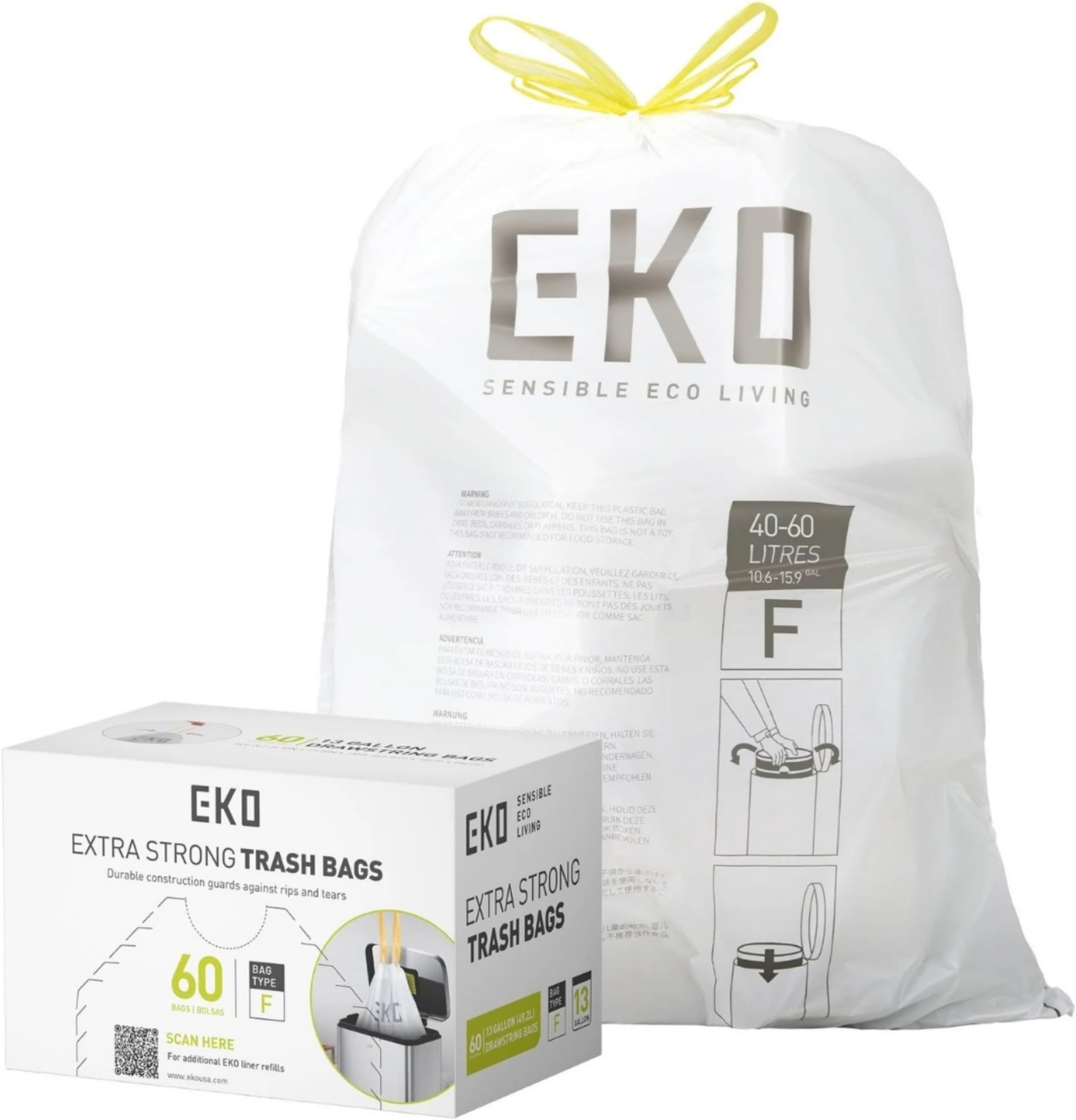 EKO ใดใ่ข ใฟใคใF ๅคงๅฎน้ 60ๆๅ
ฅ ็ฝ่ฒ 40-60Lๅฏพๅฟ ใฒใไปใ ๅๆ ็ ดใใซใใ EK33706B