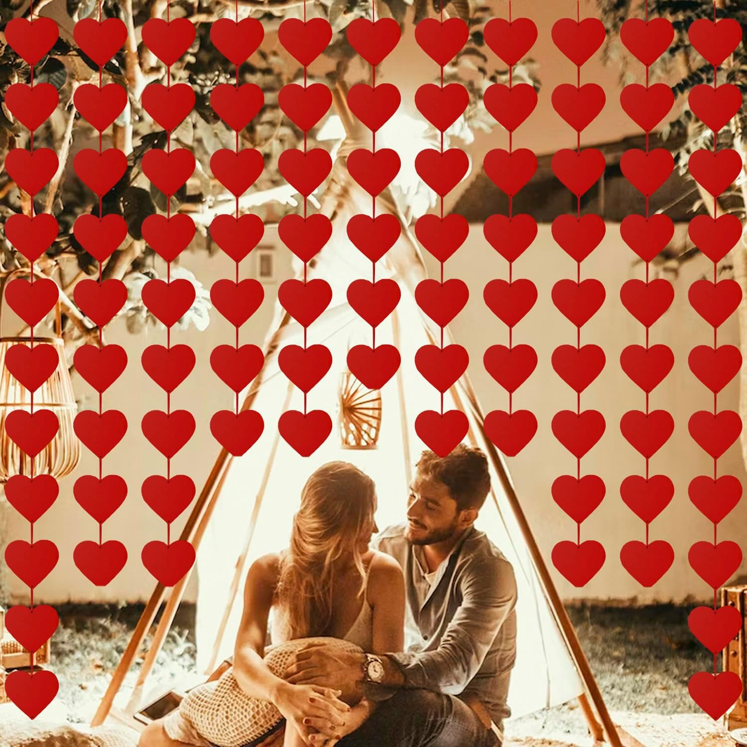 80 Pcs Valentines Day Decor Red Felt Heart Garland Jamaica Ubuy